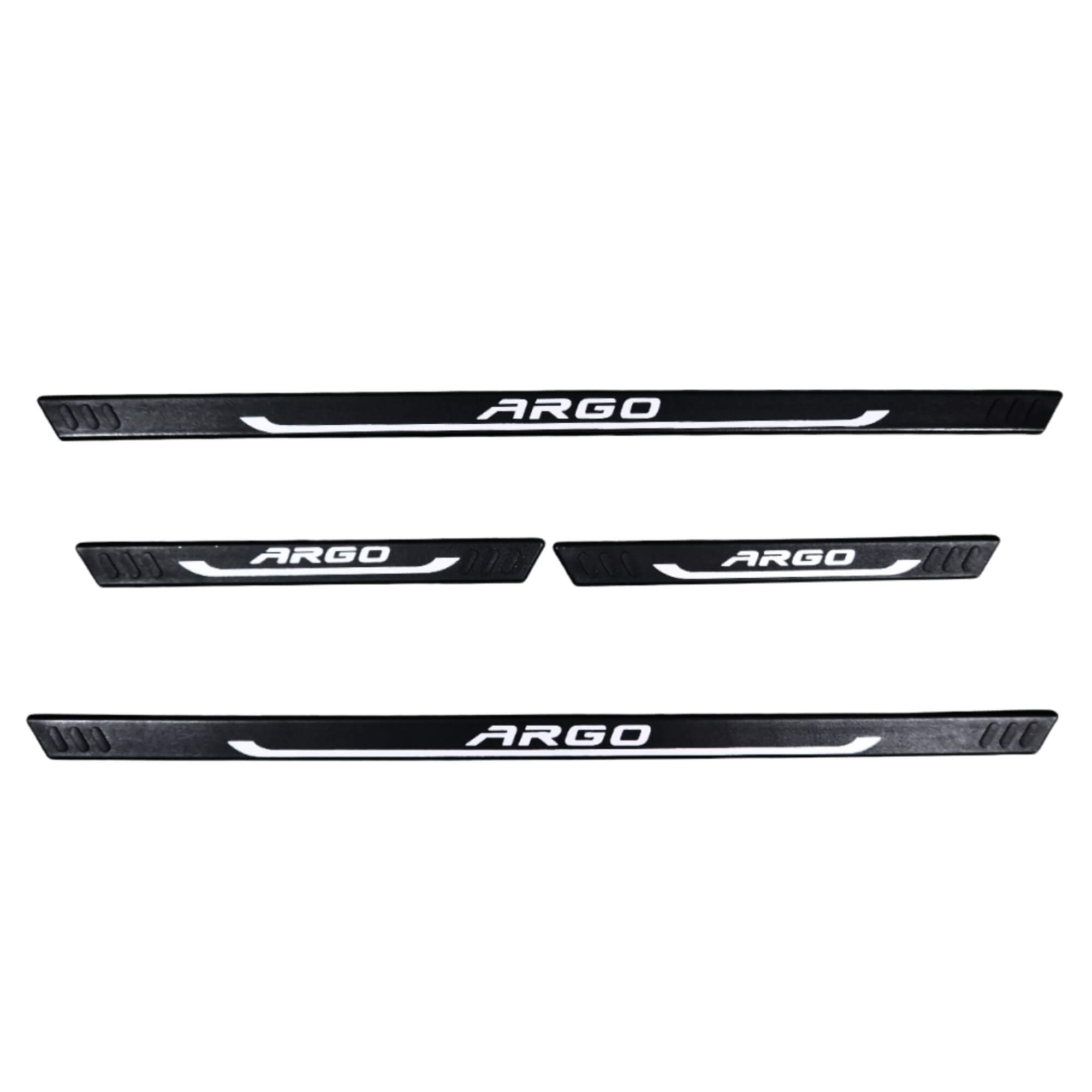 COMP Kit Protetor Essencial Fiat Argo 2017 em diante: Tapete Bandeja 4P + Soleira Preta 4P Grid