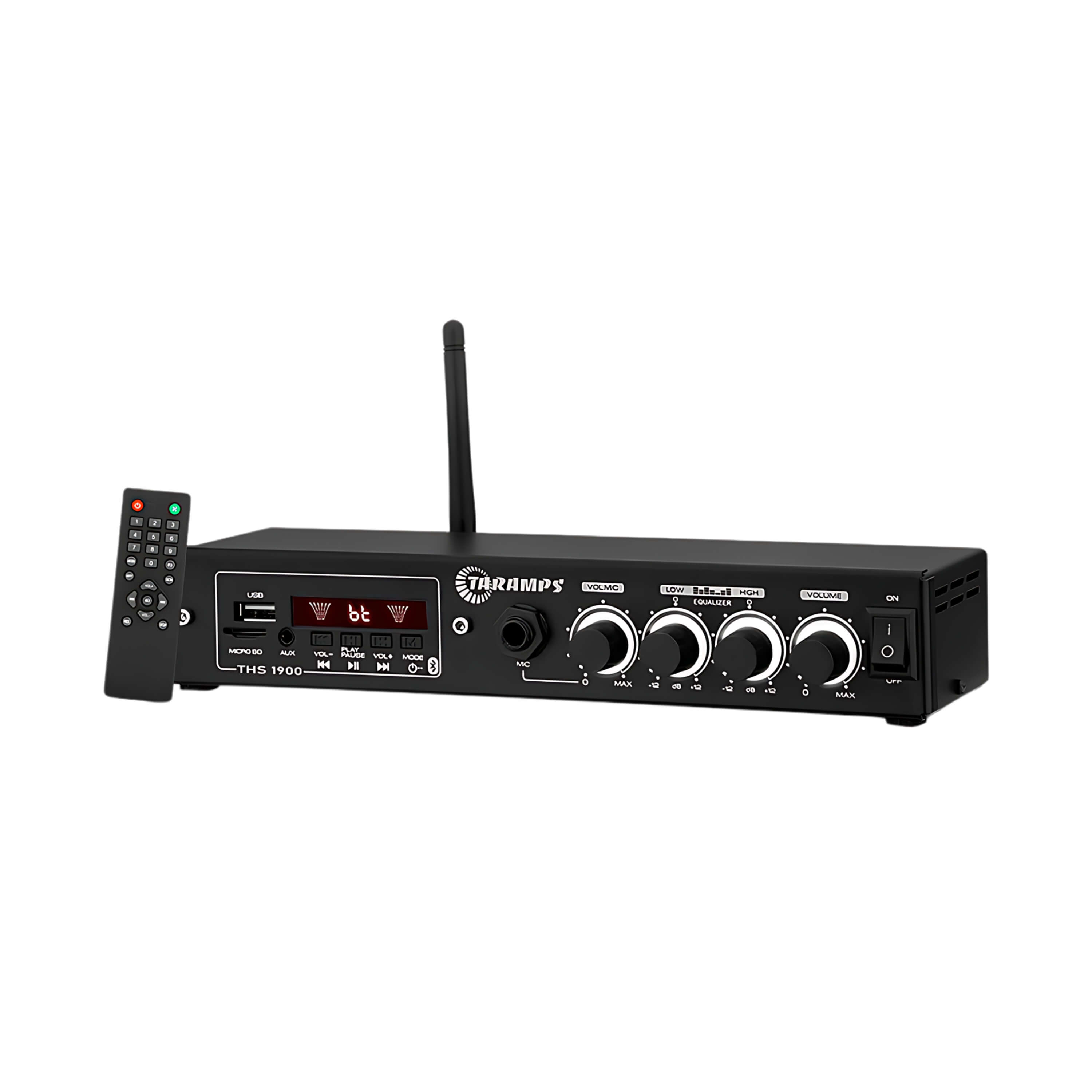 COMP Kit Som Comercial 6 Pares Arandelas LS78-AR Leson + Receiver THS1900 + Microfone AR100