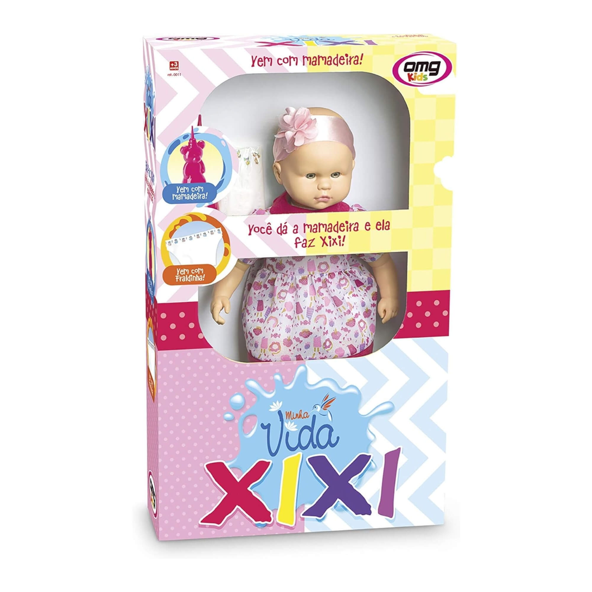 Boneca Minha Vida Xixi c/ Mamadeira e Fraldinha OMG Kids - 0011