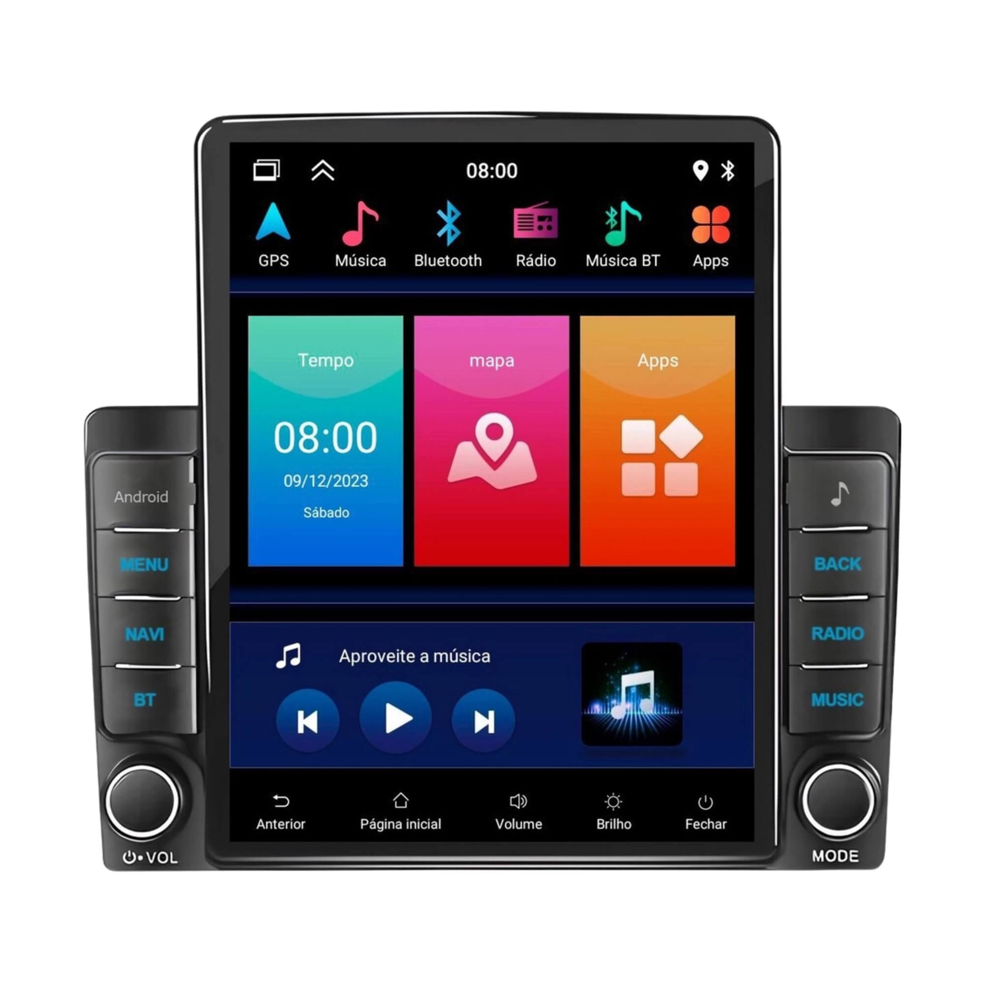 COMP Kit Multimidia T-Cross Quad-core CP Android Tesla HT-9700CA + Moldura + Kit Controle + Câmera
