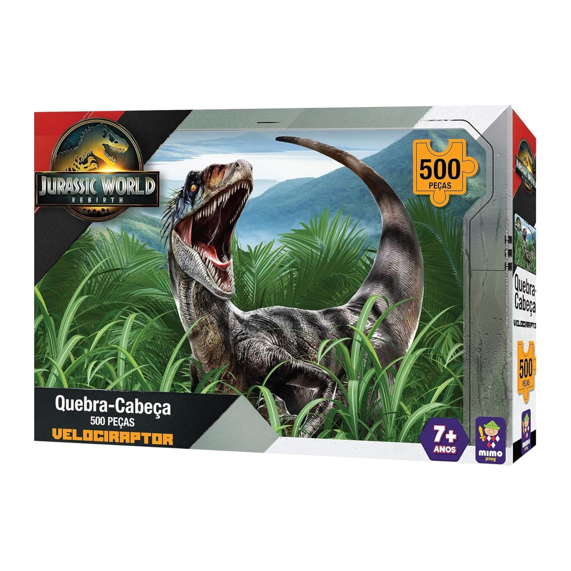 VAR Quebra-Cabeça 500 Peças Jurassic World Mimo Toys – Modelos Variados de Dinossauros