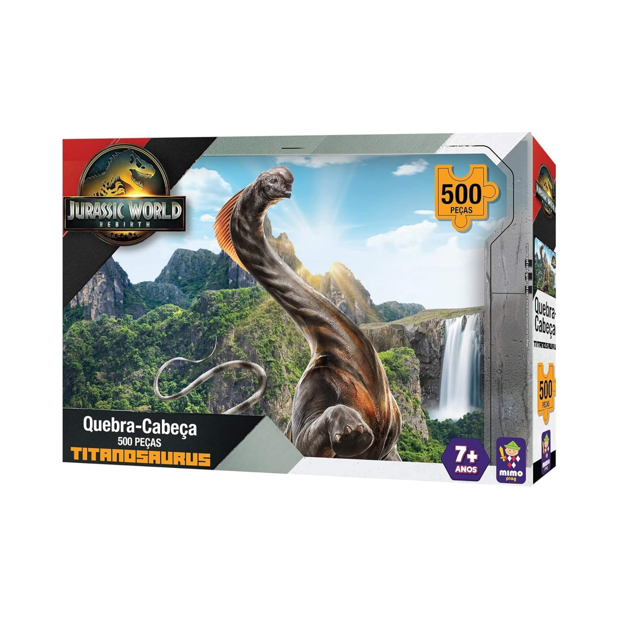 VAR Quebra-Cabeça 500 Peças Jurassic World Mimo Toys – Modelos Variados de Dinossauros Modelo:Titanosaurus