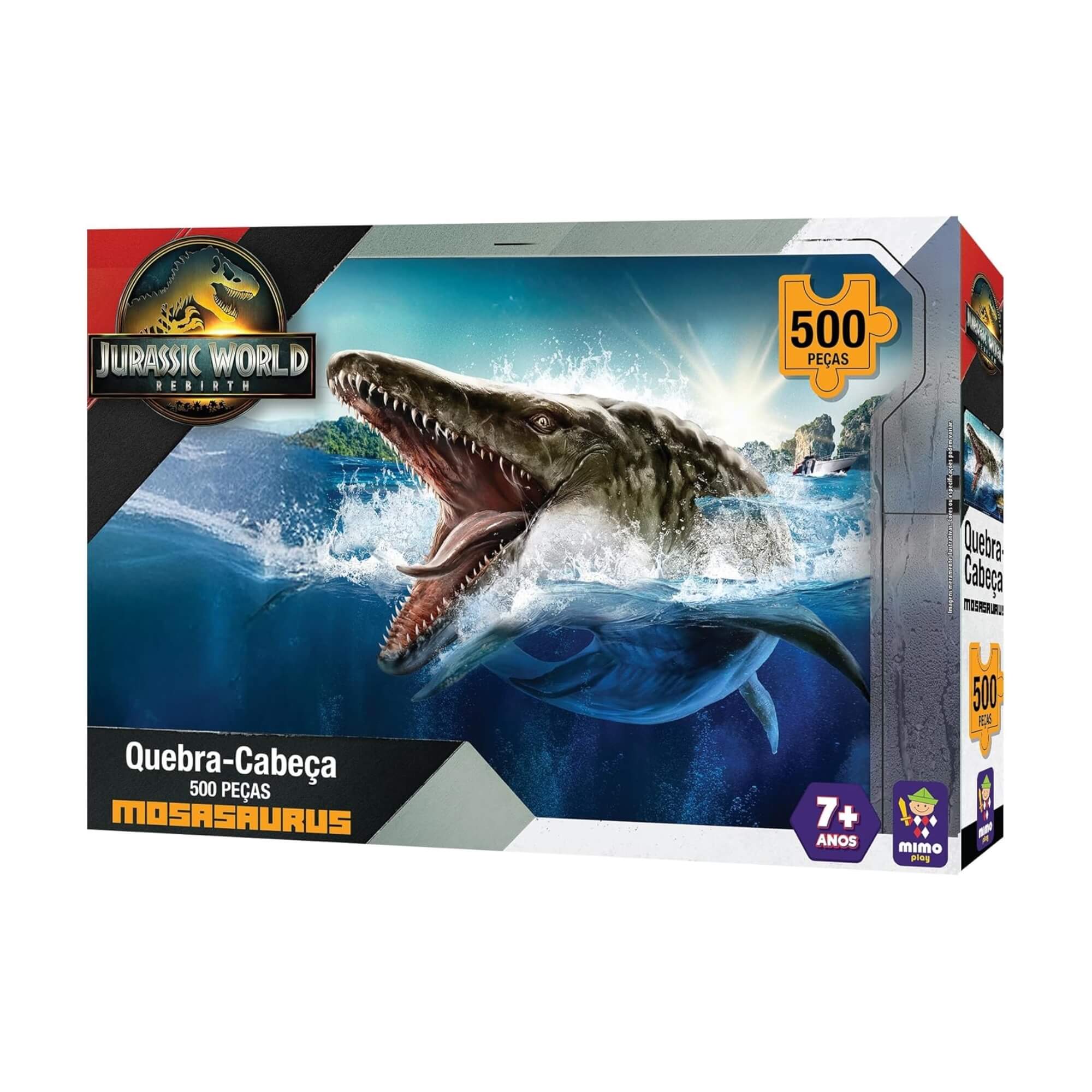 VAR Quebra-Cabeça 500 Peças Jurassic World Mimo Toys – Modelos Variados de Dinossauros Modelo:Mosassaurus