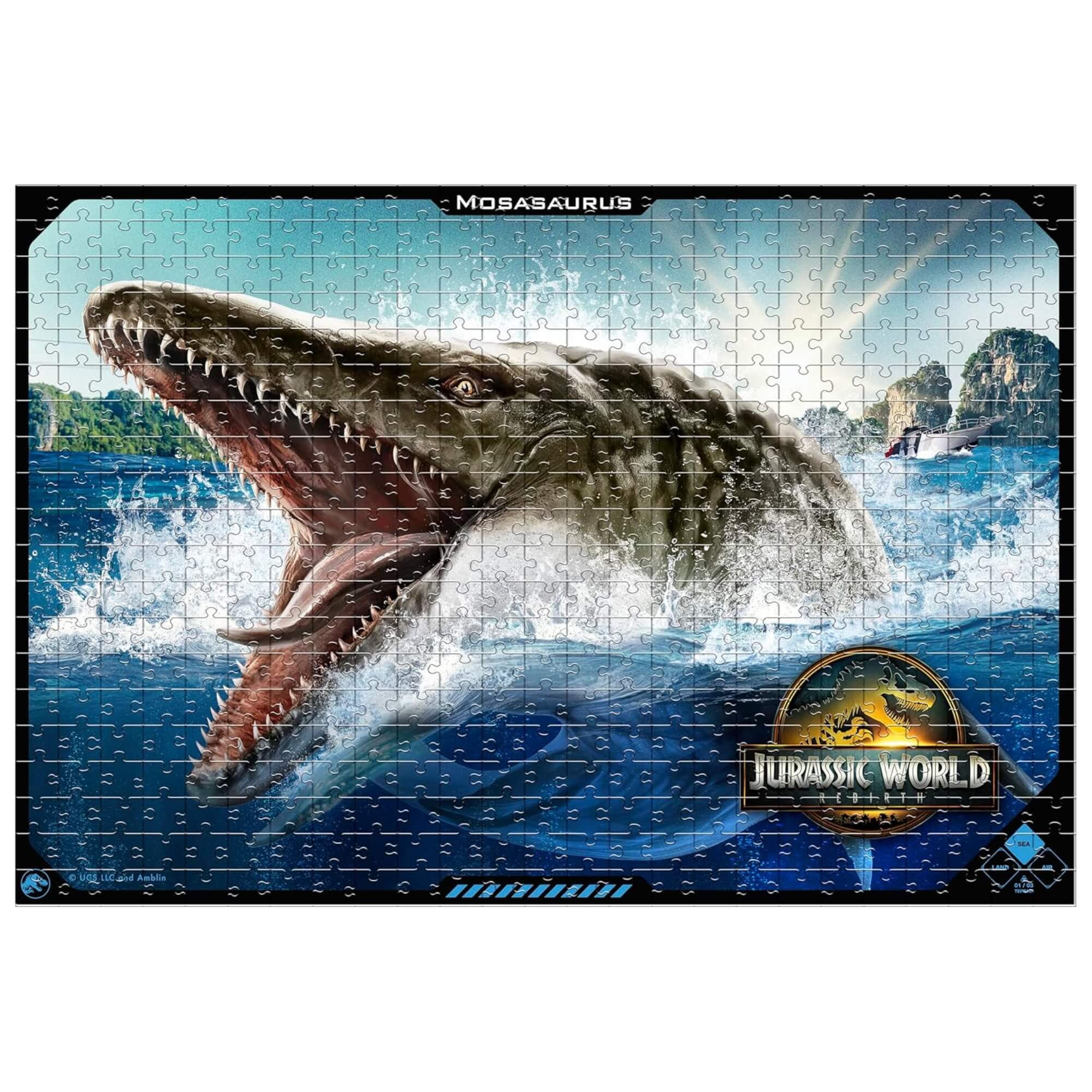 VAR Quebra-Cabeça 500 Peças Jurassic World Mimo Toys – Modelos Variados de Dinossauros Modelo:Mosassaurus
