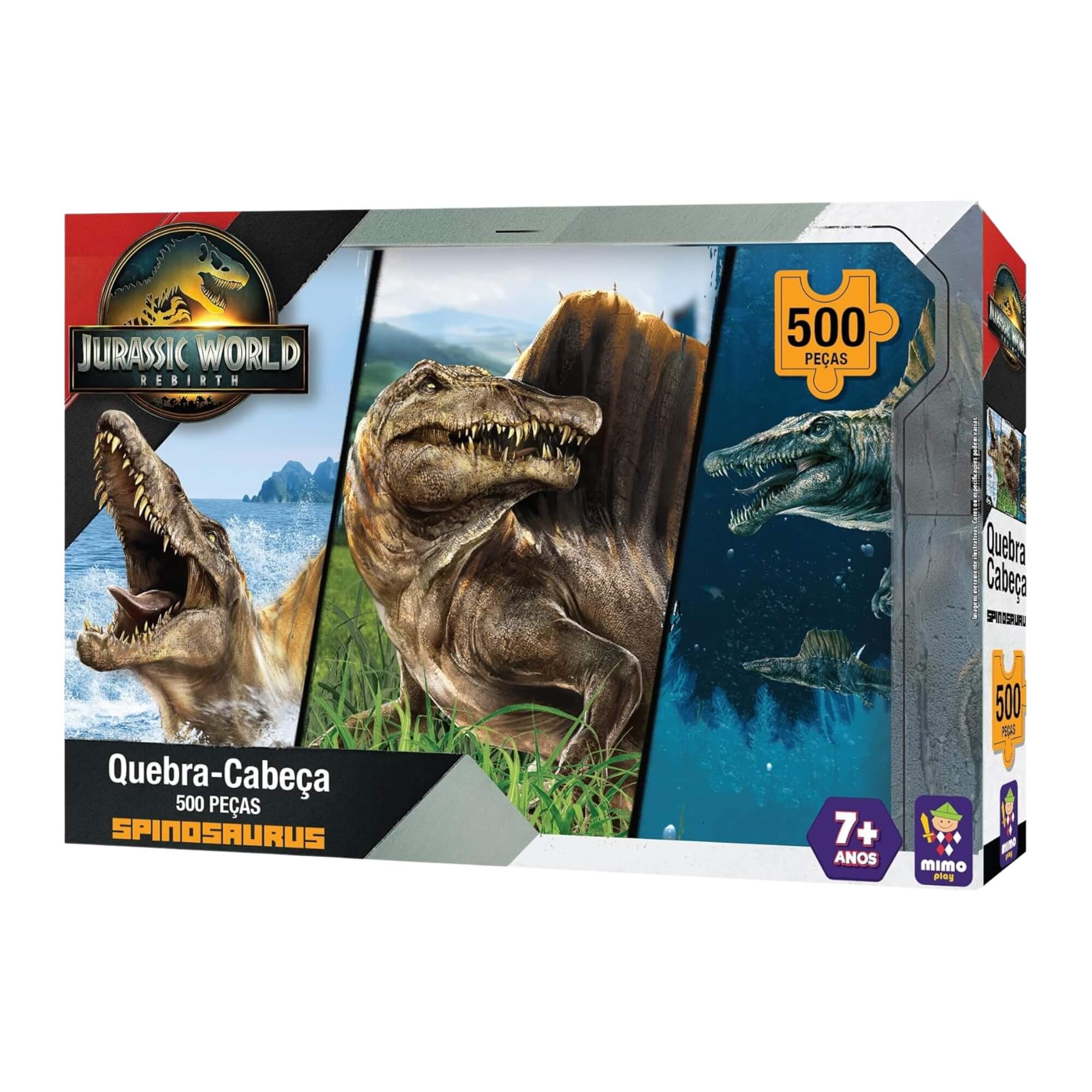 VAR Quebra-Cabeça 500 Peças Jurassic World Mimo Toys – Modelos Variados de Dinossauros Modelo:Spinosaurus
