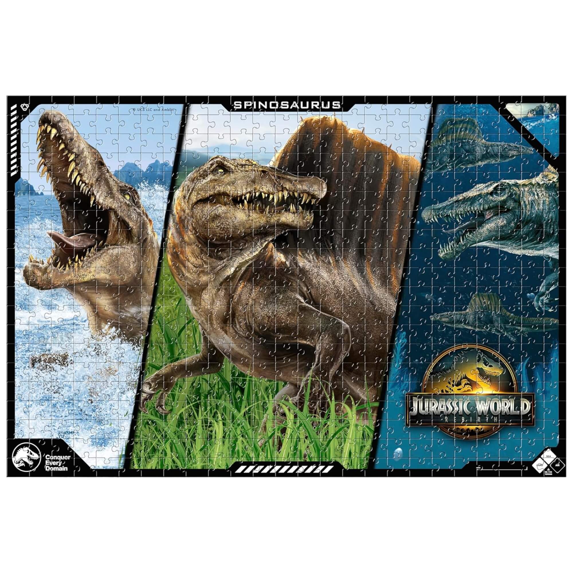 VAR Quebra-Cabeça 500 Peças Jurassic World Mimo Toys – Modelos Variados de Dinossauros Modelo:Spinosaurus