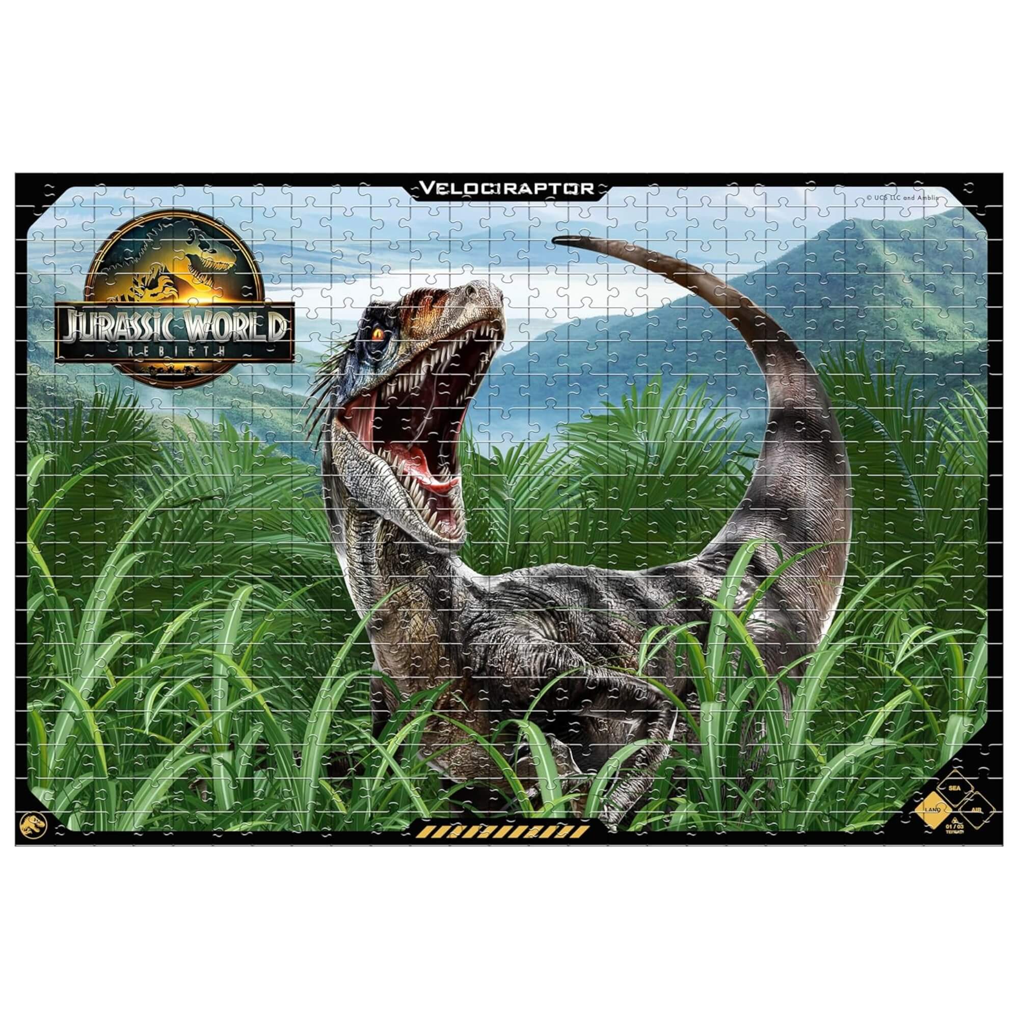 VAR Quebra-Cabeça 500 Peças Jurassic World Mimo Toys – Modelos Variados de Dinossauros Modelo:Velociraptor