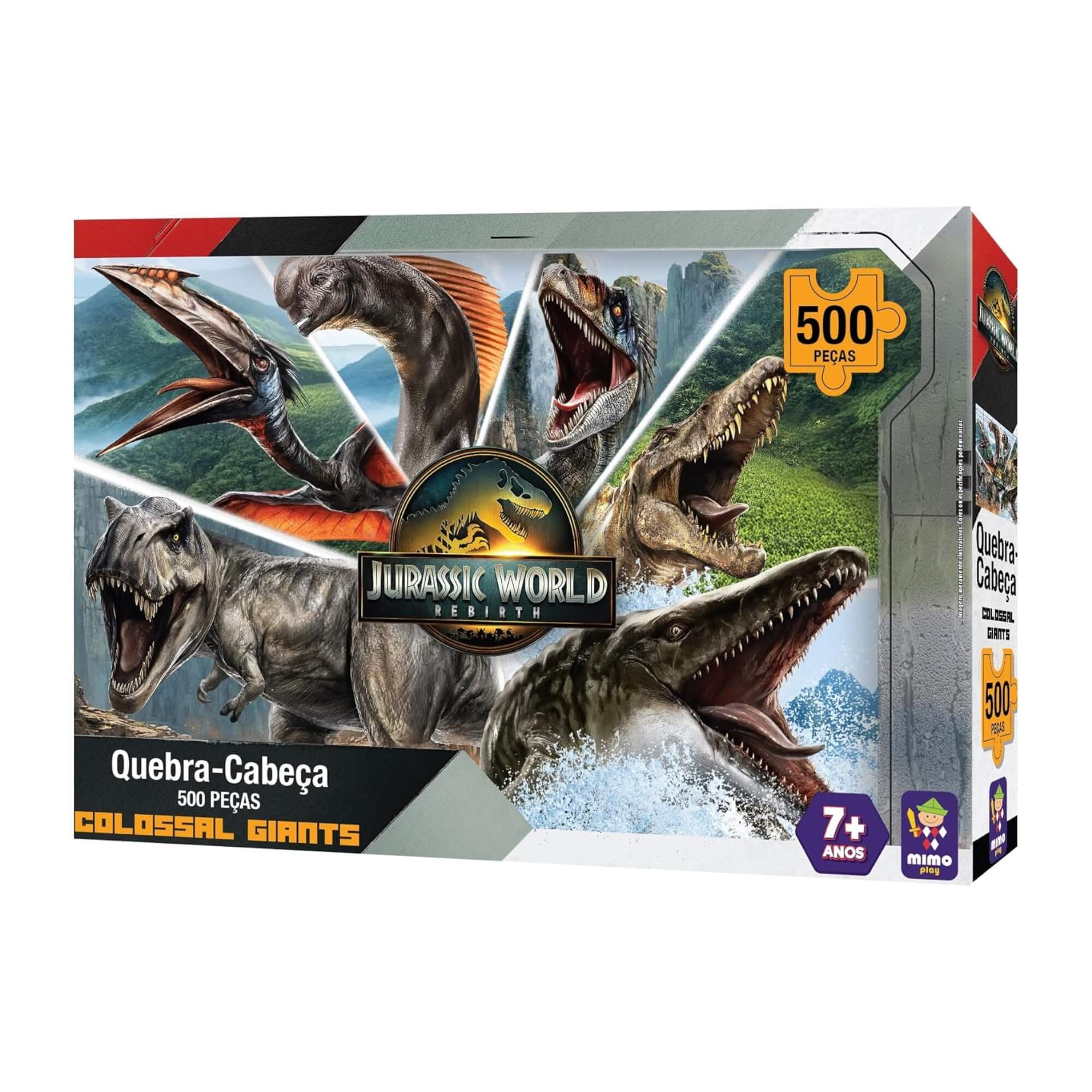 VAR Quebra-Cabeça 500 Peças Jurassic World Mimo Toys – Modelos Variados de Dinossauros Modelo:Colossal Giant