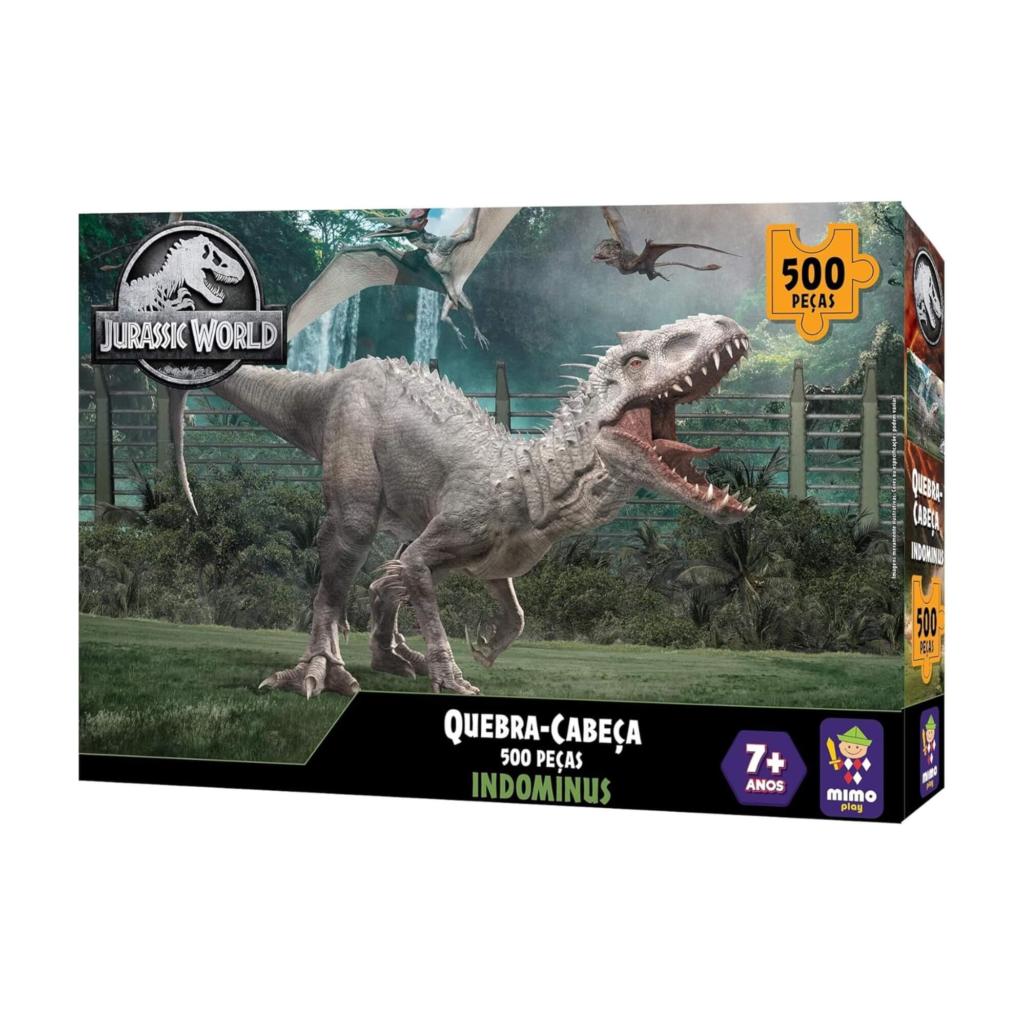 VAR Quebra-Cabeça 500 Peças Jurassic World Mimo Toys – Modelos Variados de Dinossauros Modelo:Indominus Rex