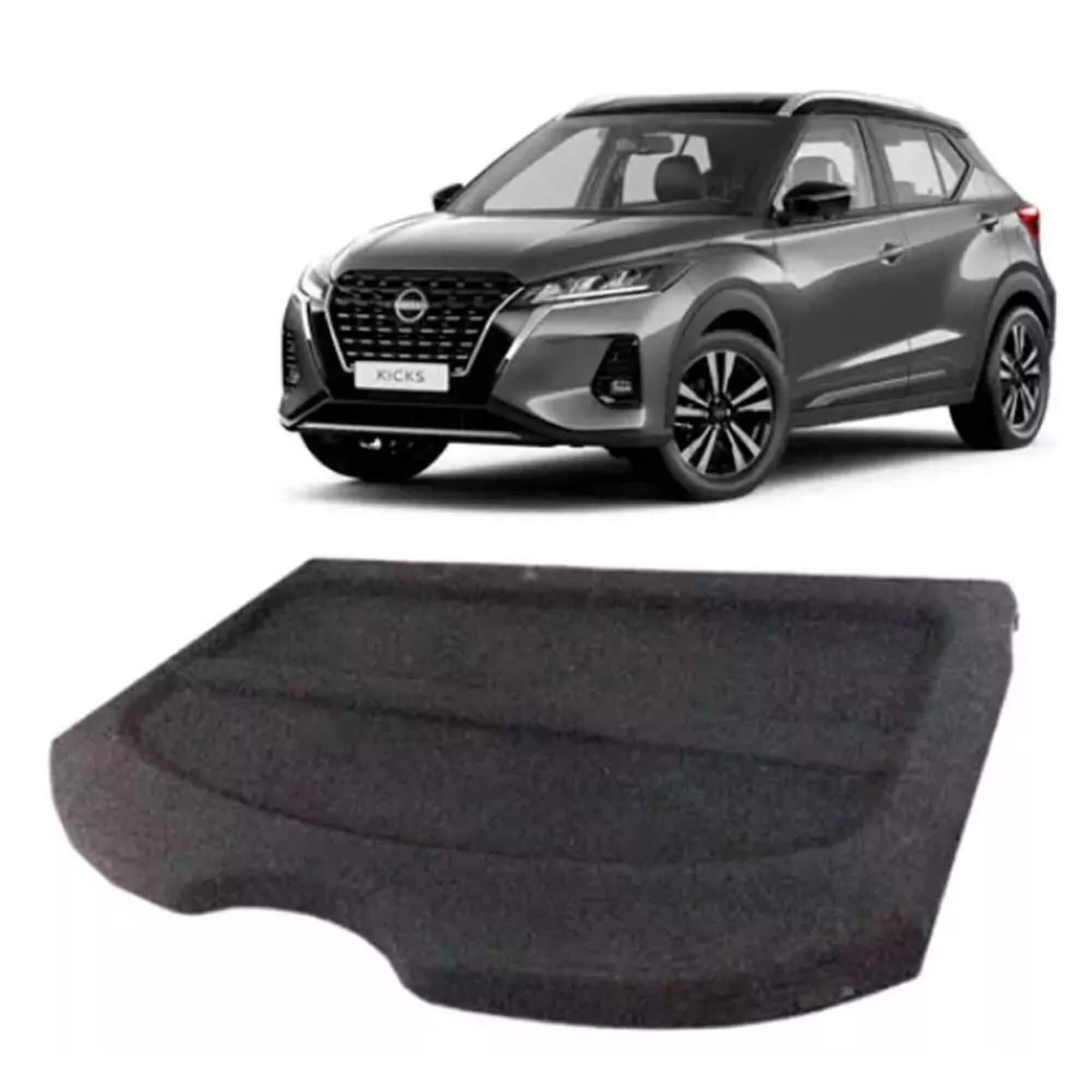 Tampão de Porta Malas Nissan Kicks 2016 a 2025 Carpete Preto Regency - 000499