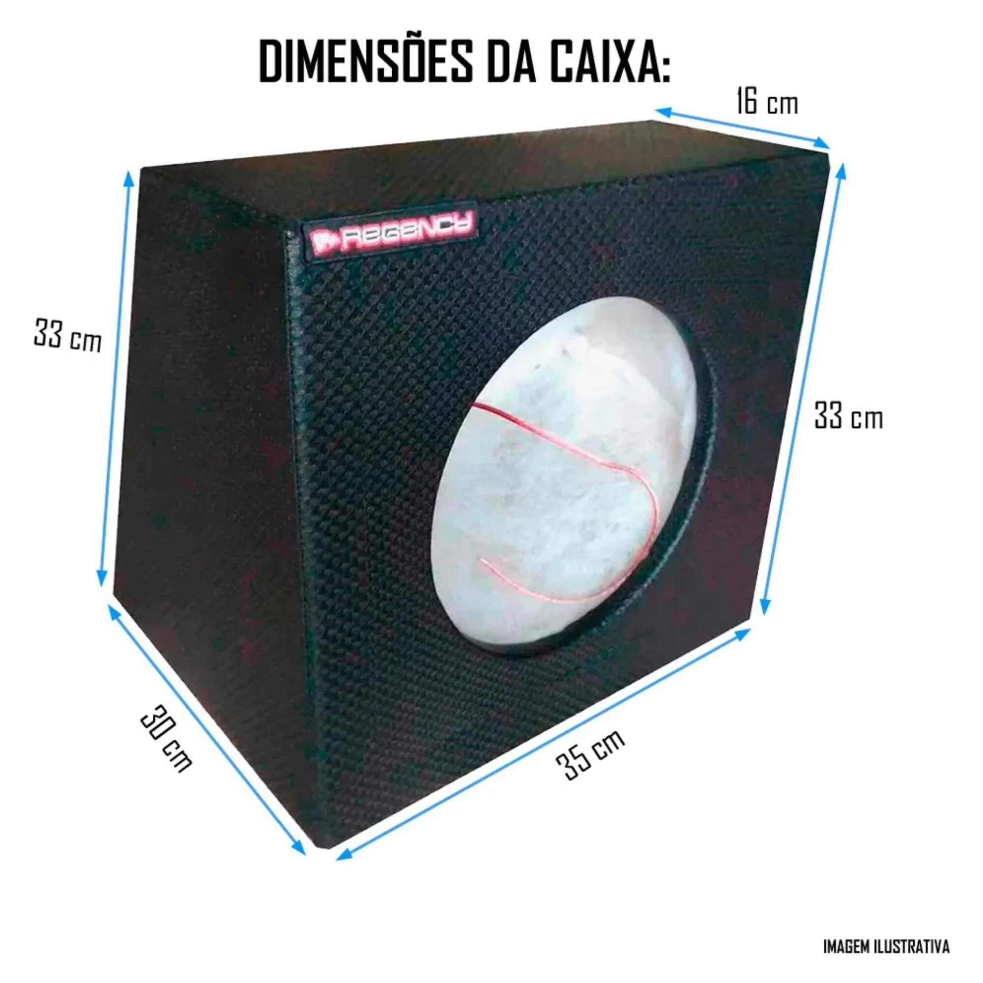 Caixa 1 Subwoofer 10” de 21 Litros Selada Regency - 000013
