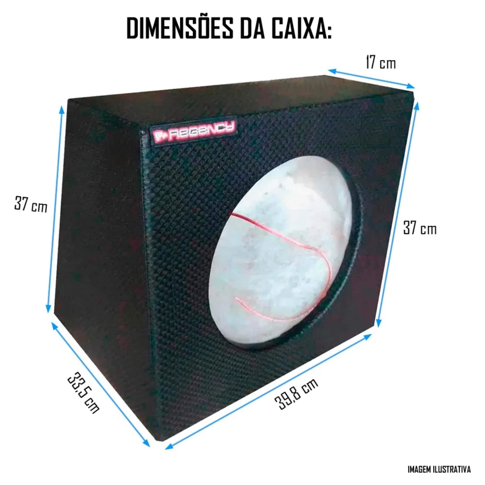 Caixa 1 Subwoofer 12” de 30 Litros Selada Regency - 000019