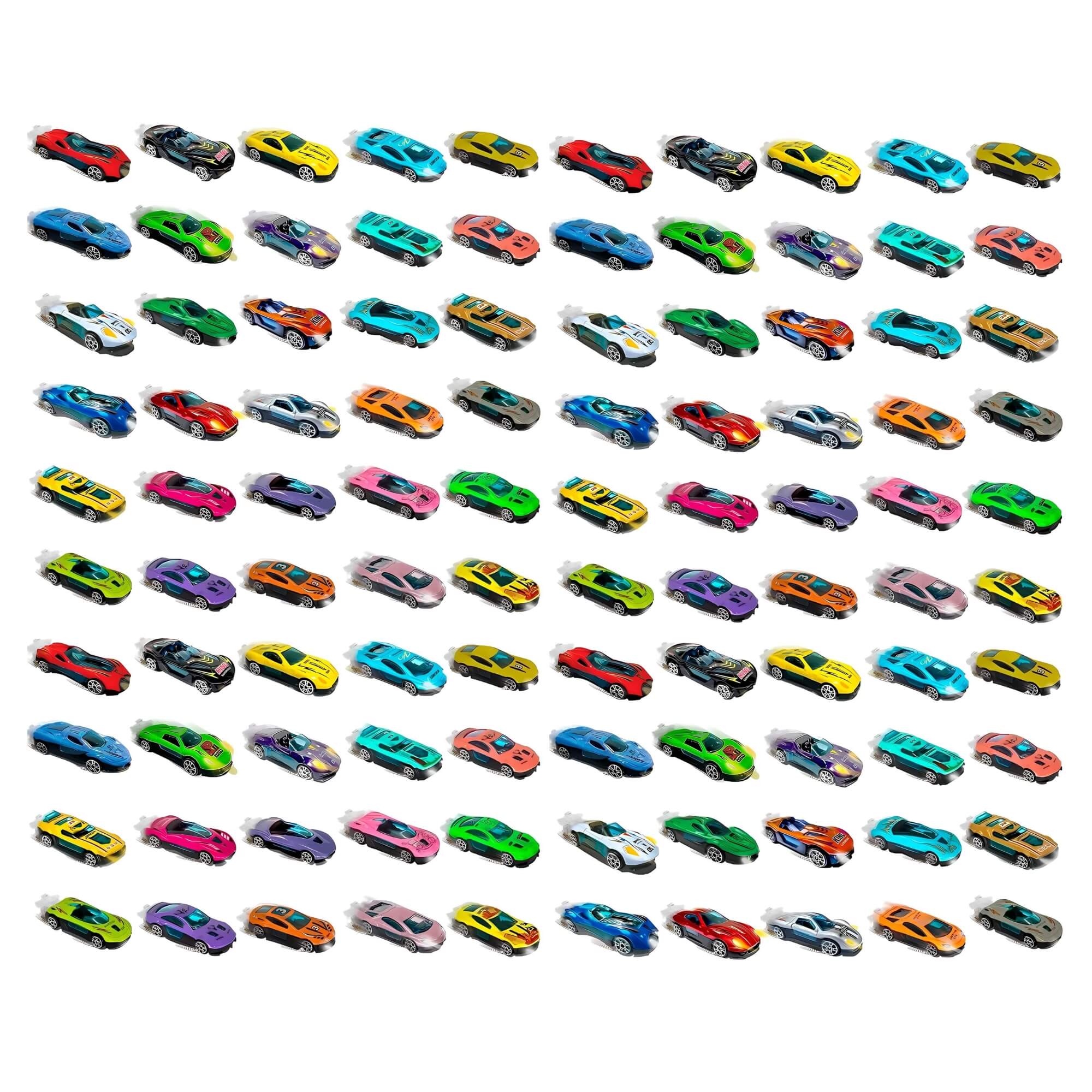 COMP Kit Brinquedo Infantil 100 Unidades de Express Wheels Carrinhos Die Cast Sortidos 1/64
