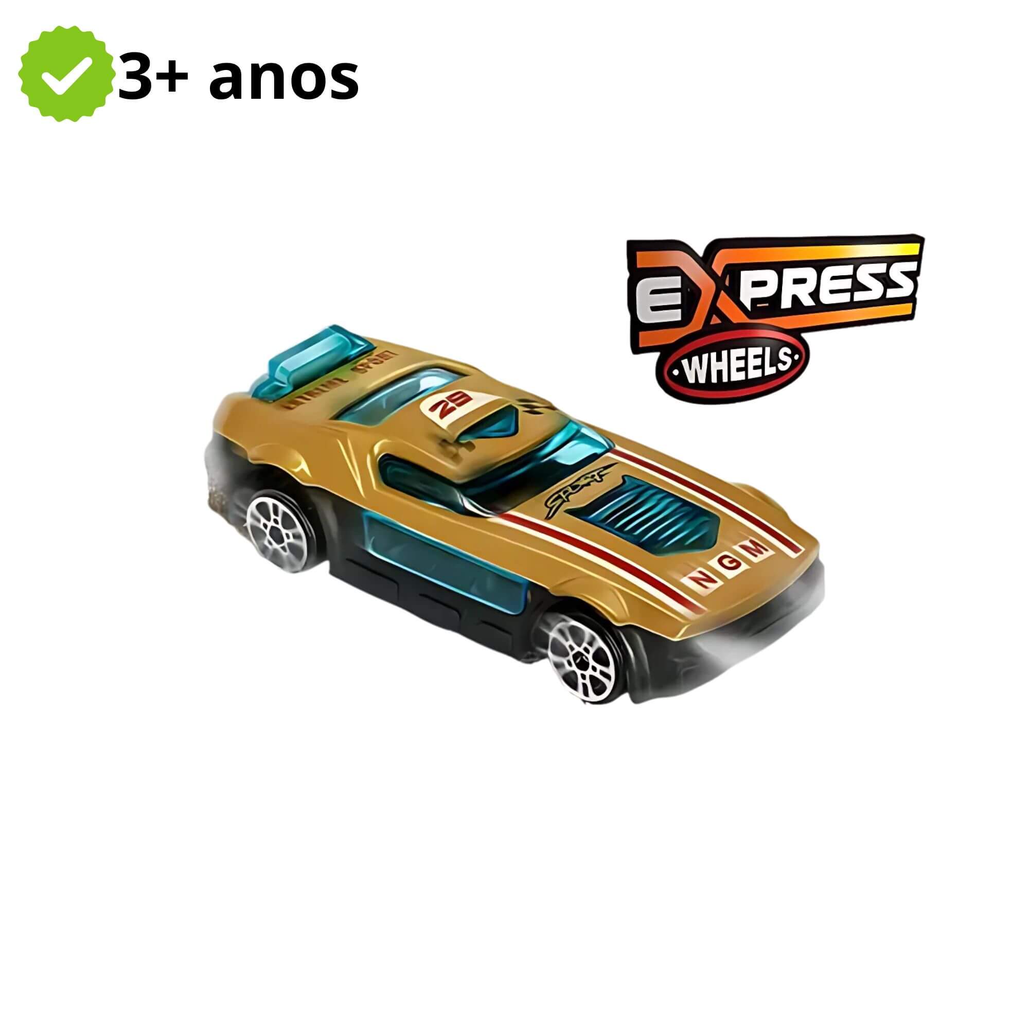 COMP Kit Brinquedo Infantil 100 Unidades de Express Wheels Carrinhos Die Cast Sortidos 1/64