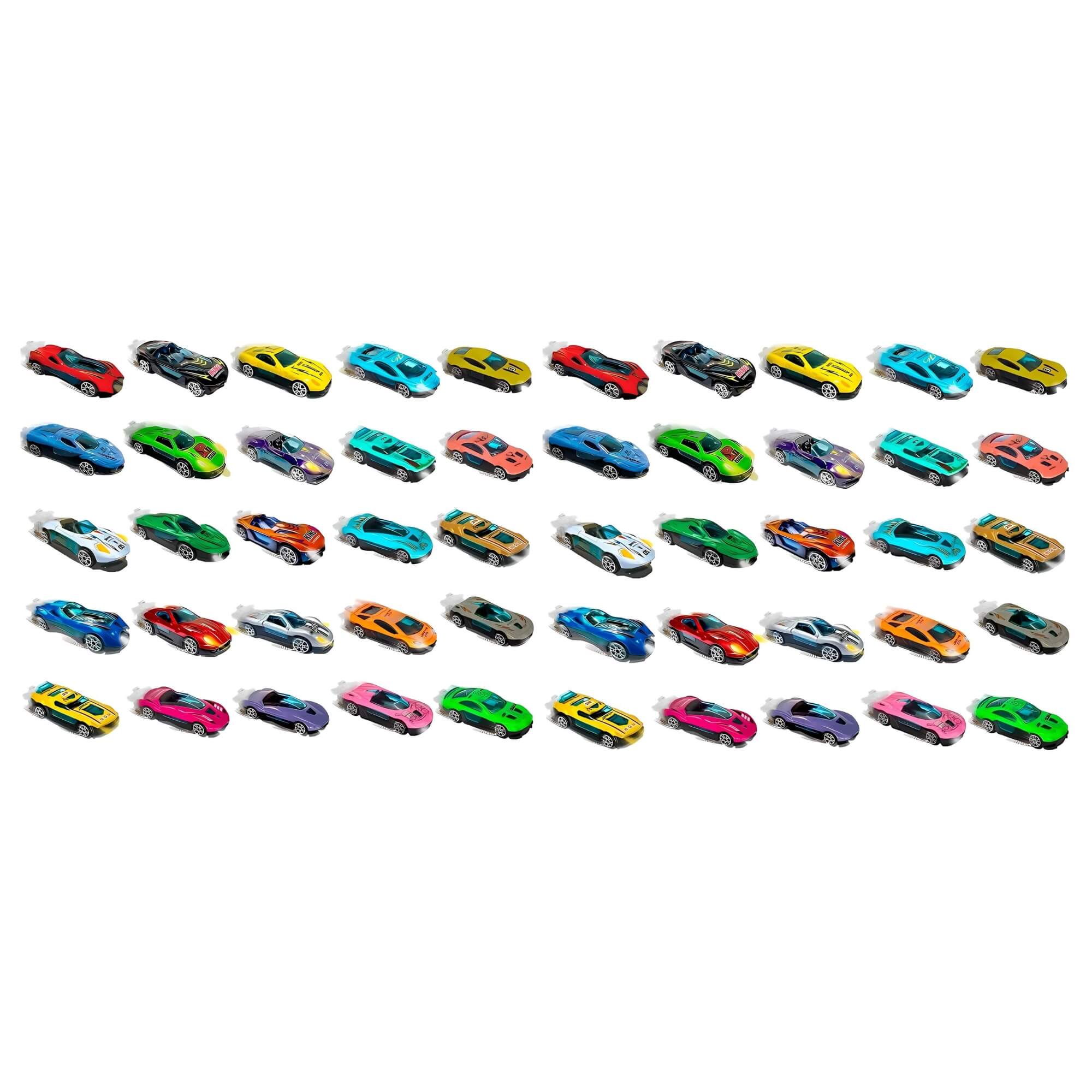 COMP Kit Brinquedo Infantil 50 Unidades de Express Wheels Carrinhos Die Cast Sortidos 1/64