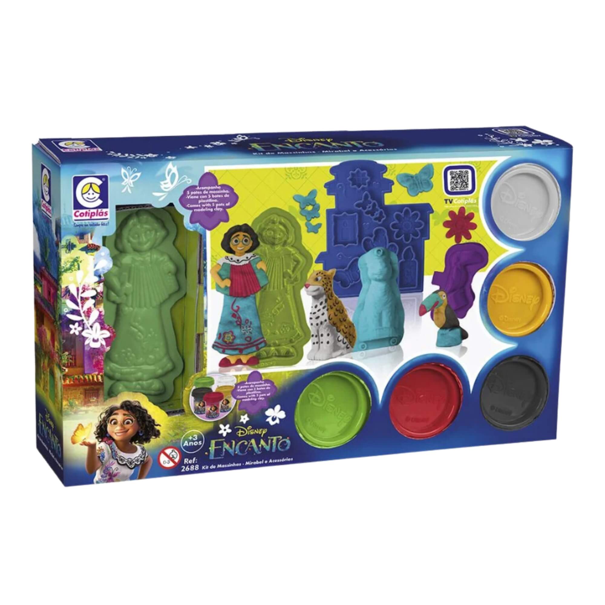 COMP Kit Brinquedo Infantil Encanto: Kit de Massinha de Modelar + Jogo de Cartas Eu Vi!