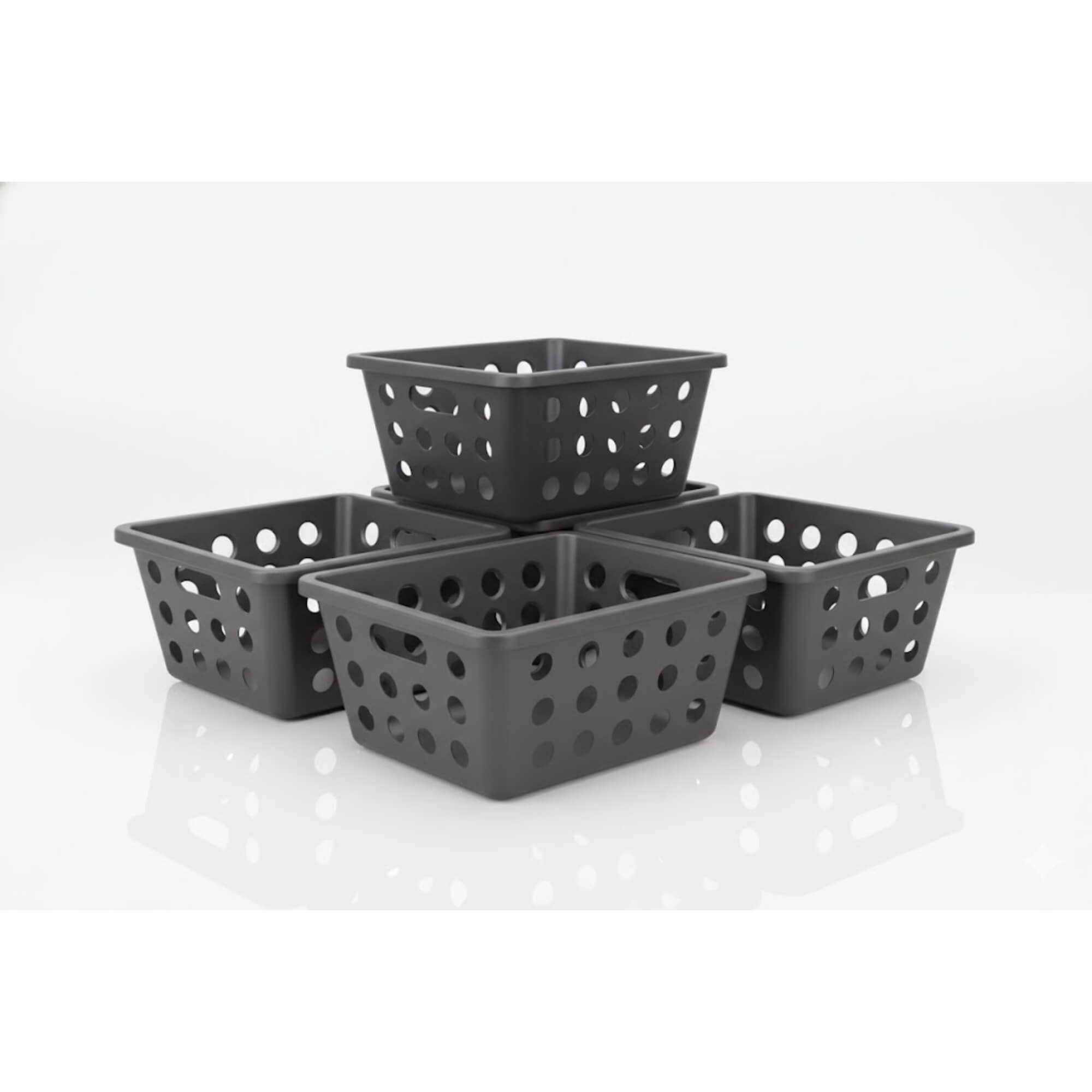 Kit Cesta Pequena Coza 1,5 Litros Preto com 5 Peças Brinox - 99427/4008