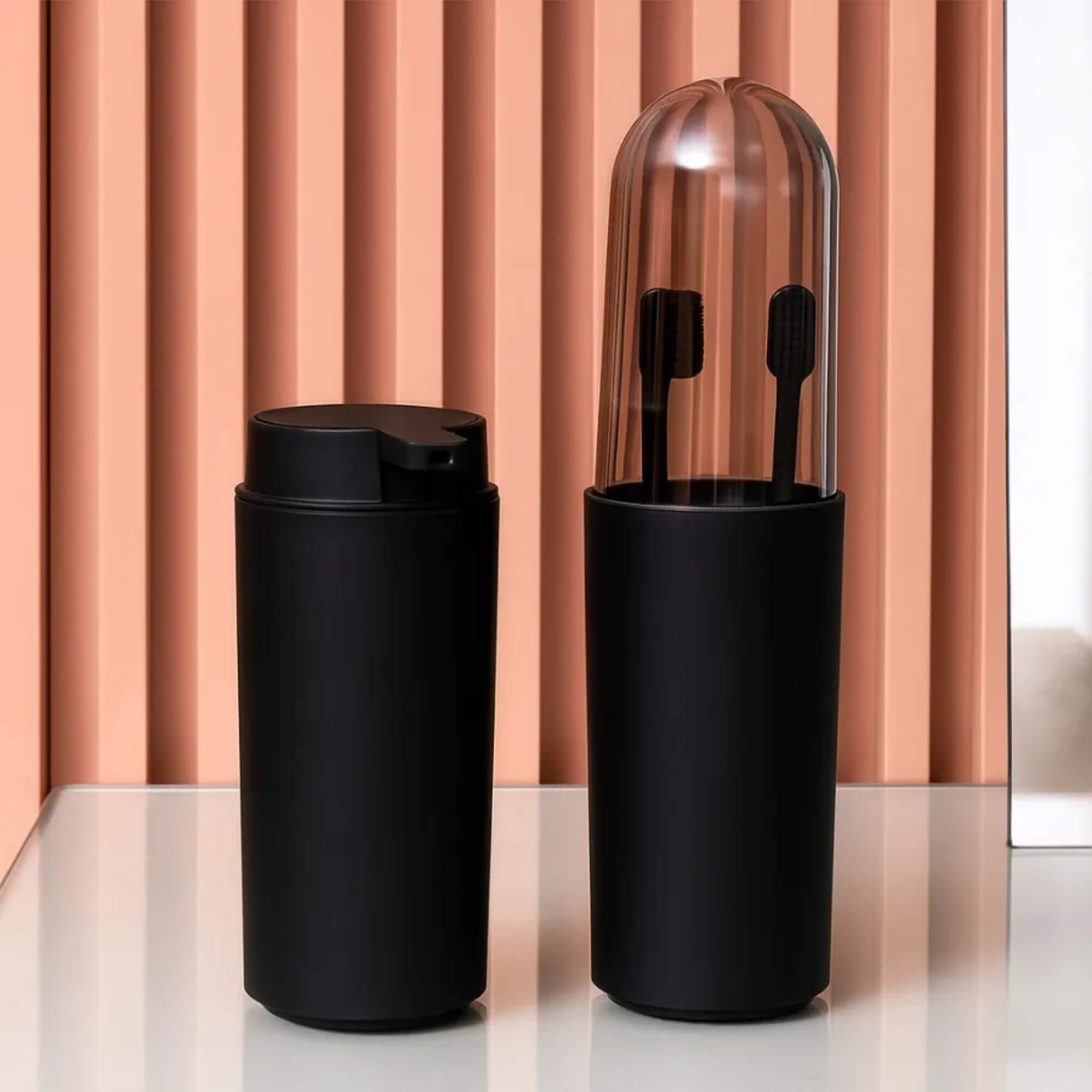 Conjunto para Banheiro Coza Serene 2 Peças na cor Preta Brinox - 99407/7008