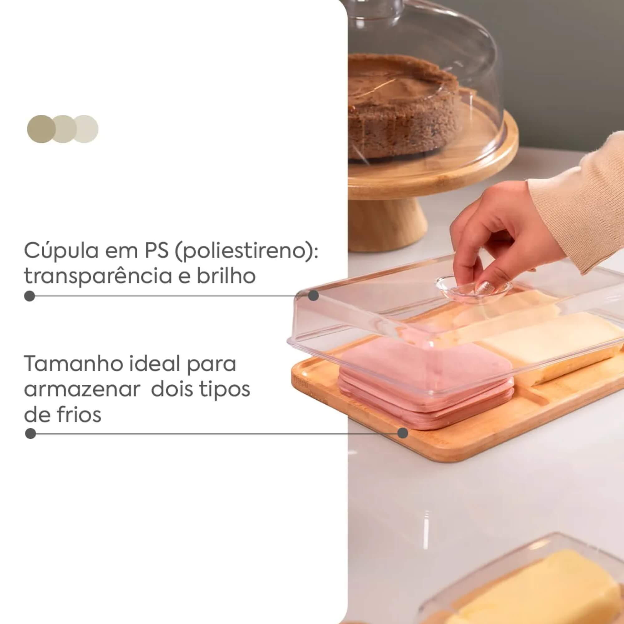 Porta Frios Duplo em Bambu Coza Brisa Brinox - 40654/3009