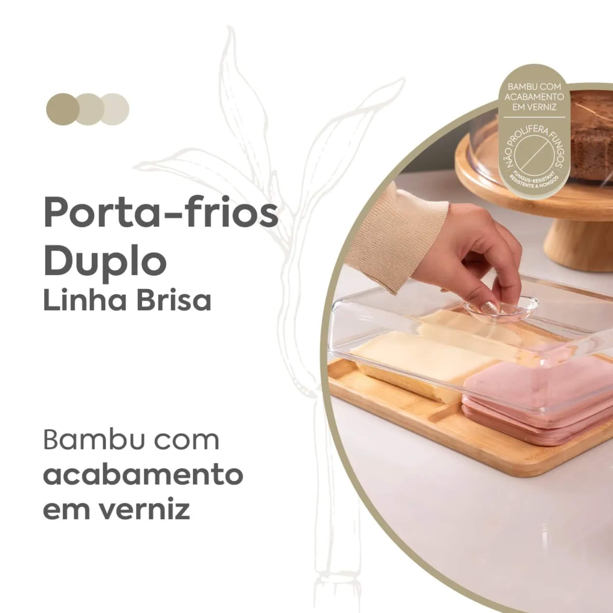 Porta Frios Duplo em Bambu Coza Brisa Brinox - 40654/3009