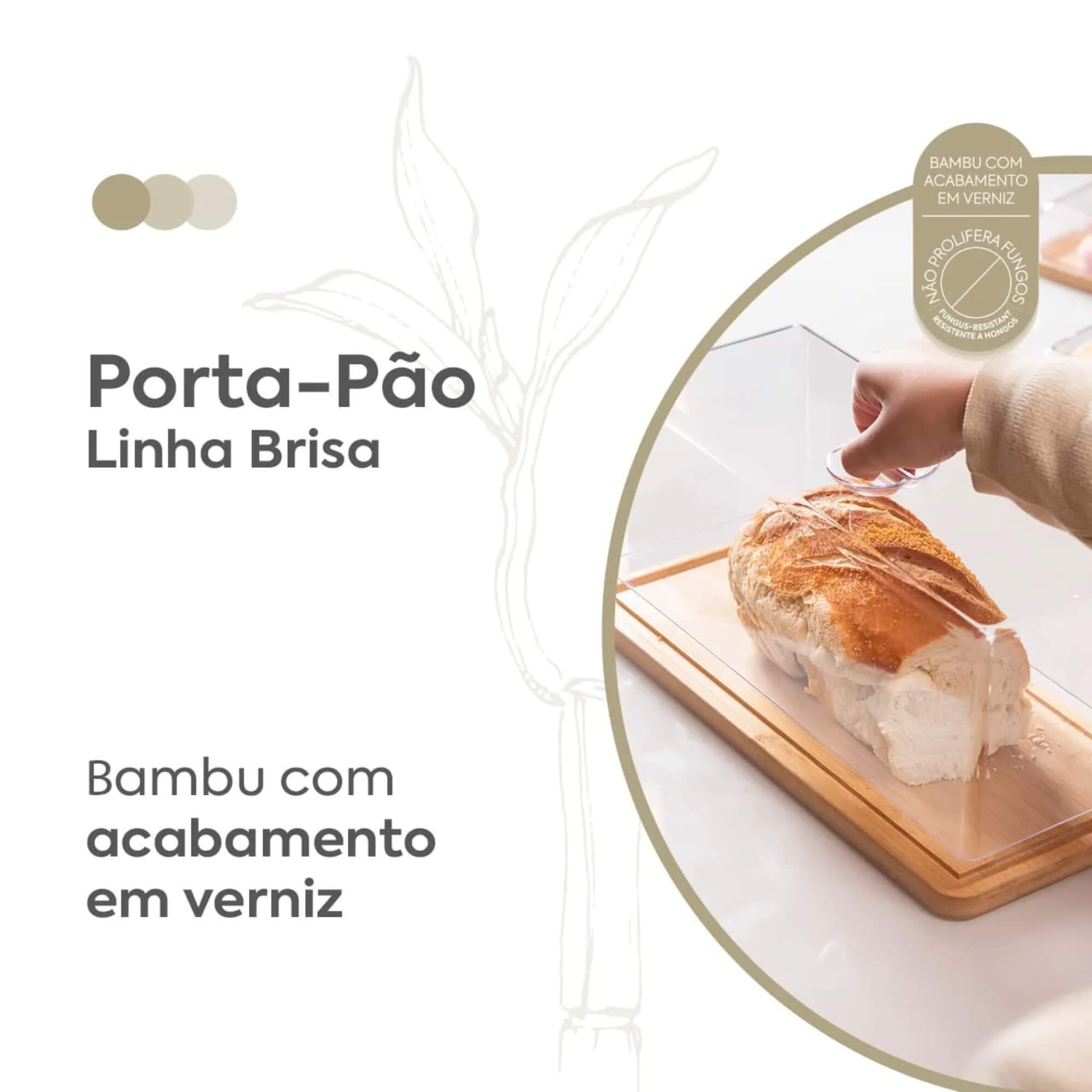 Porta Pão em Bambu com Cúpula Coza Brisa Brinox - 40656/3009