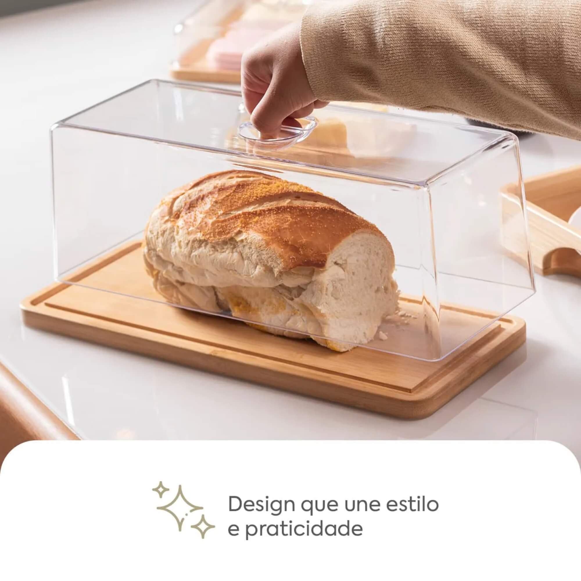 Porta Pão em Bambu com Cúpula Coza Brisa Brinox - 40656/3009