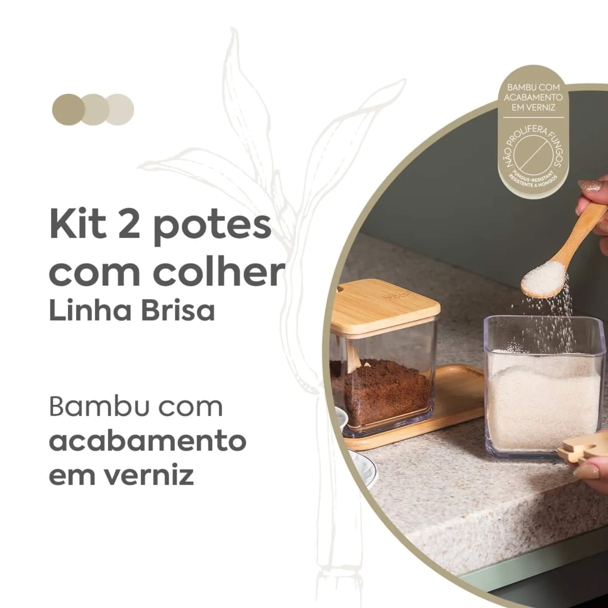 Porta Condimentos Duplo em Bambu Coza Brisa Brinox - 40657/3009