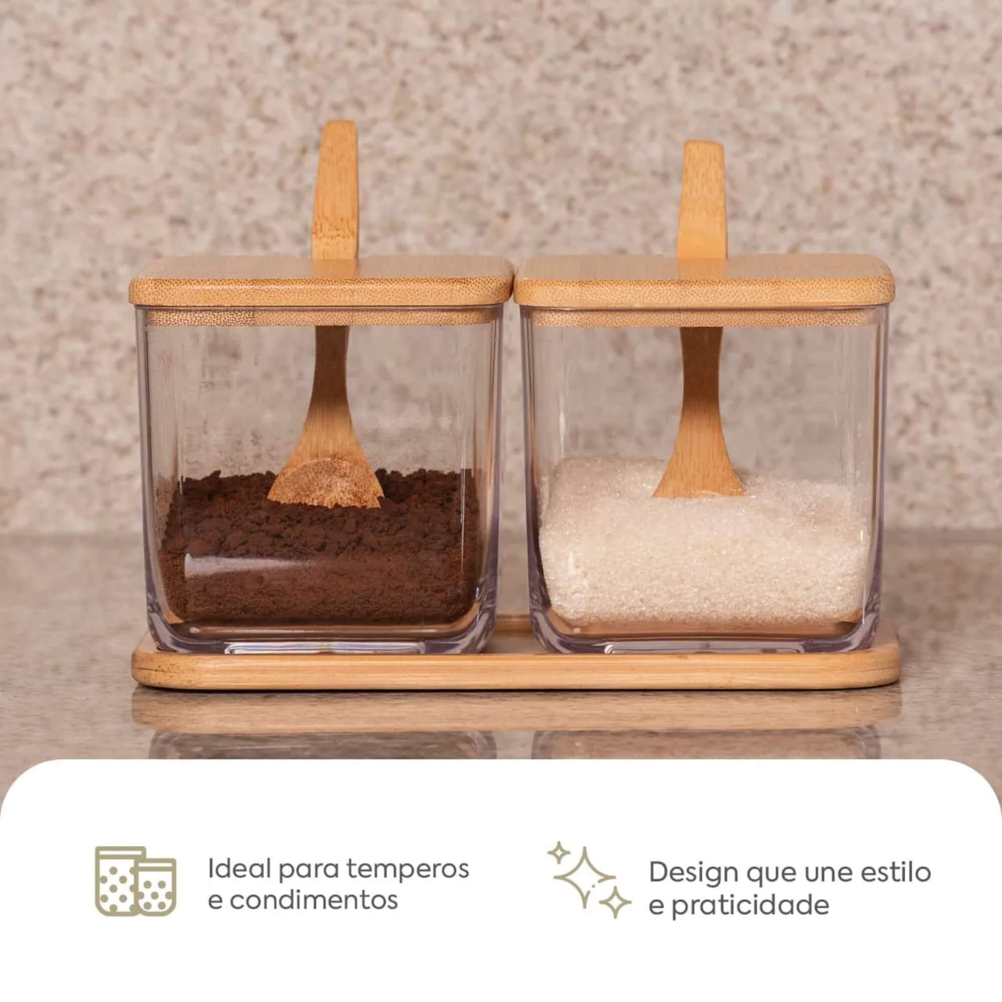 Porta Condimentos Duplo em Bambu Coza Brisa Brinox - 40657/3009