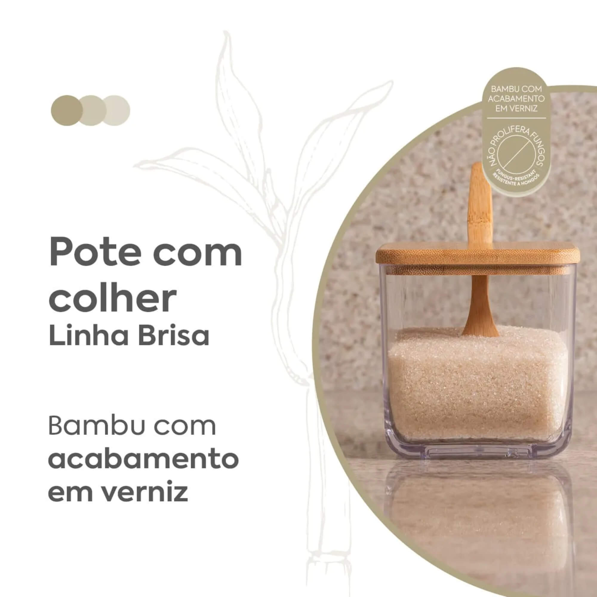 Porta Condimentos em Bambu com Colher Coza Brisa Brinox - 40659/3009