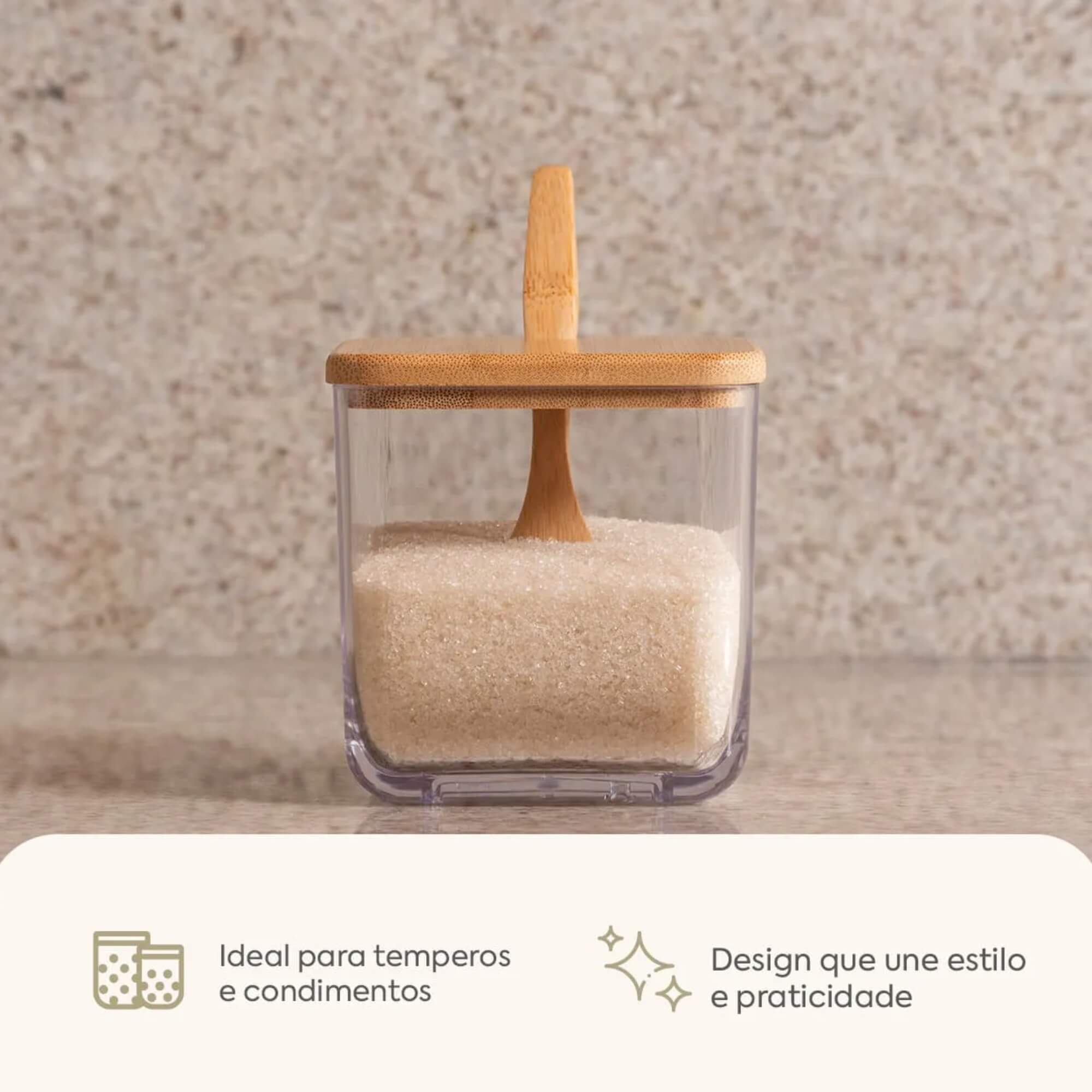 Porta Condimentos em Bambu com Colher Coza Brisa Brinox - 40659/3009