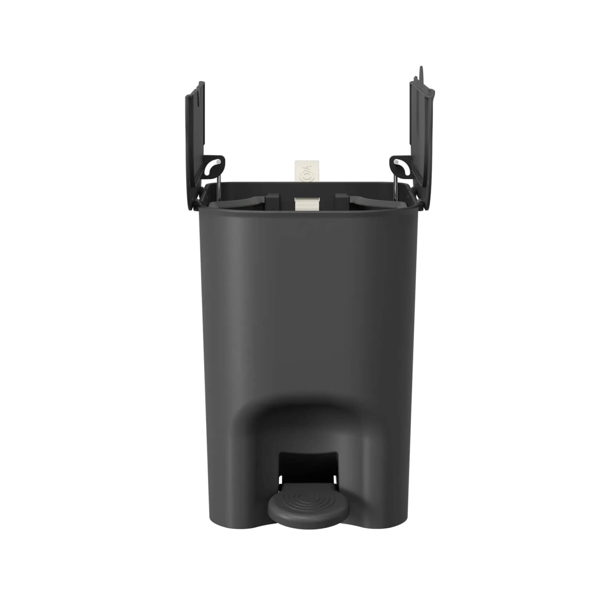 Lixeira Coza Borboleta com Pedal 6 Litros Preta com Alça Light Gray Brinox - 10660/0008