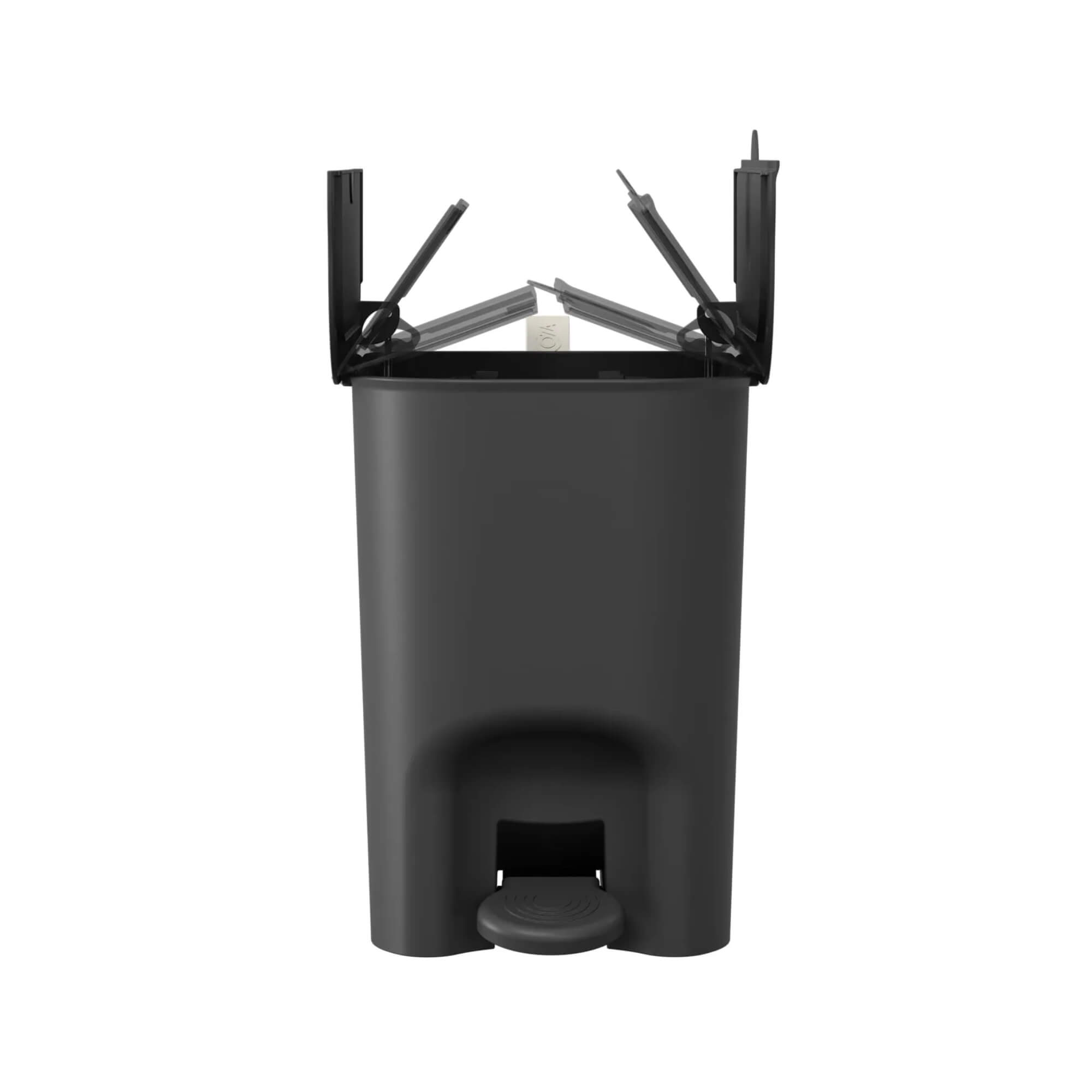 Lixeira Coza Borboleta com Pedal 6 Litros Preta com Alça Light Gray Brinox - 10660/0008