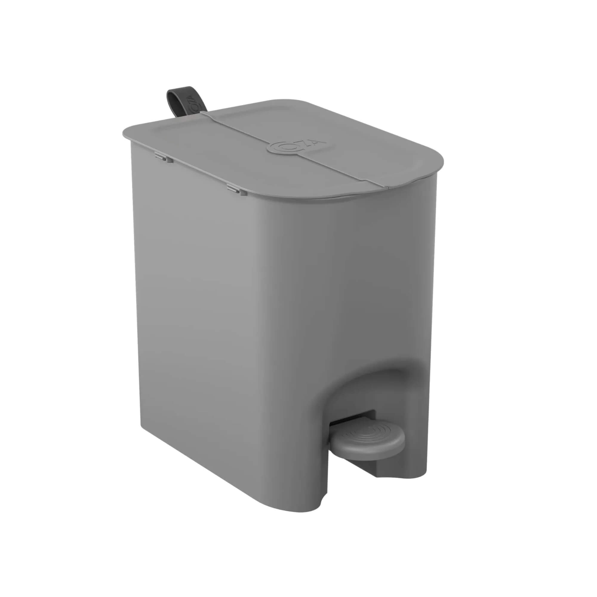 Lixeira Coza Borboleta com Pedal 6 Litros Cinza Frio com Alça Cinza Chumbo Brinox - 10660/0499