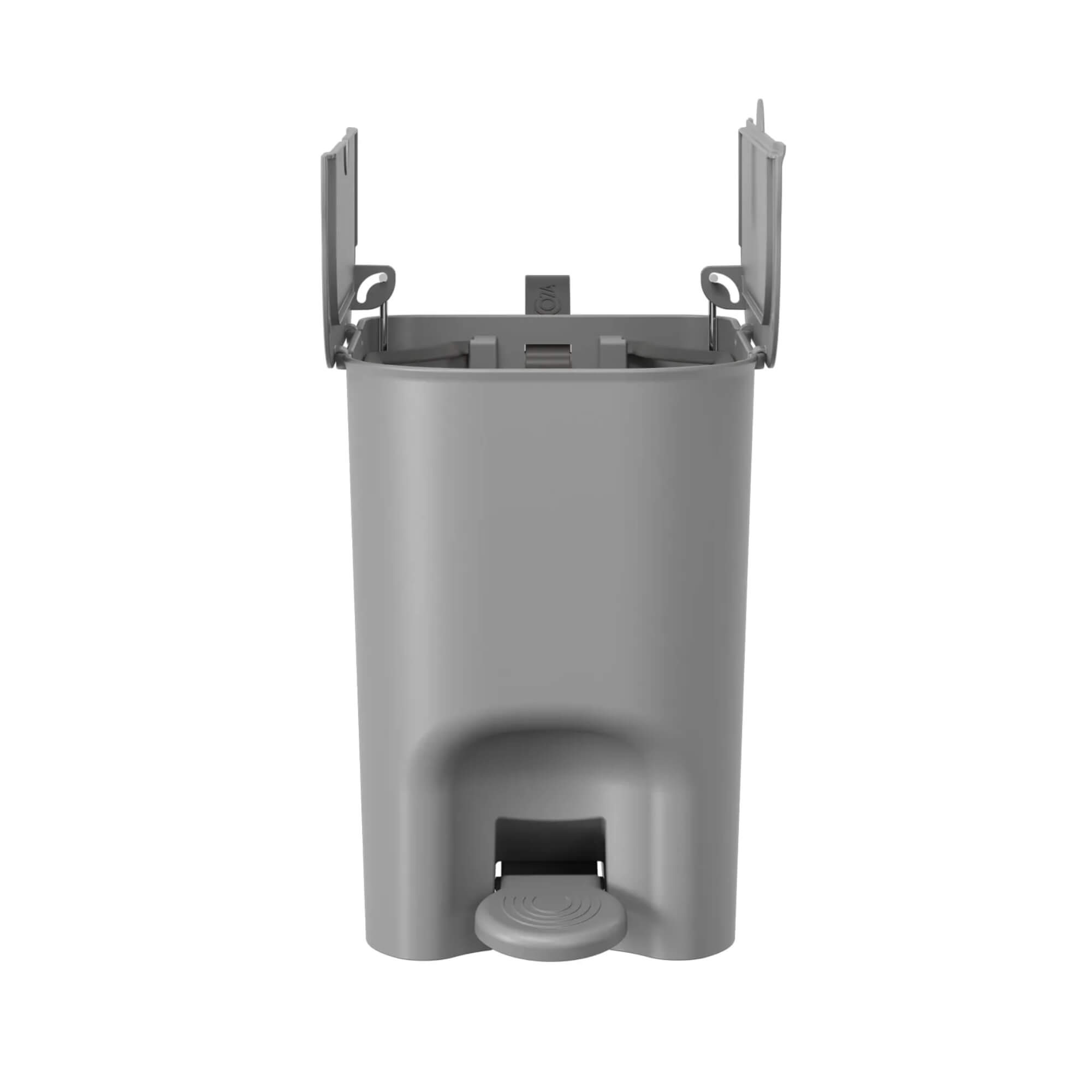 Lixeira Coza Borboleta com Pedal 6 Litros Cinza Frio com Alça Cinza Chumbo Brinox - 10660/0499