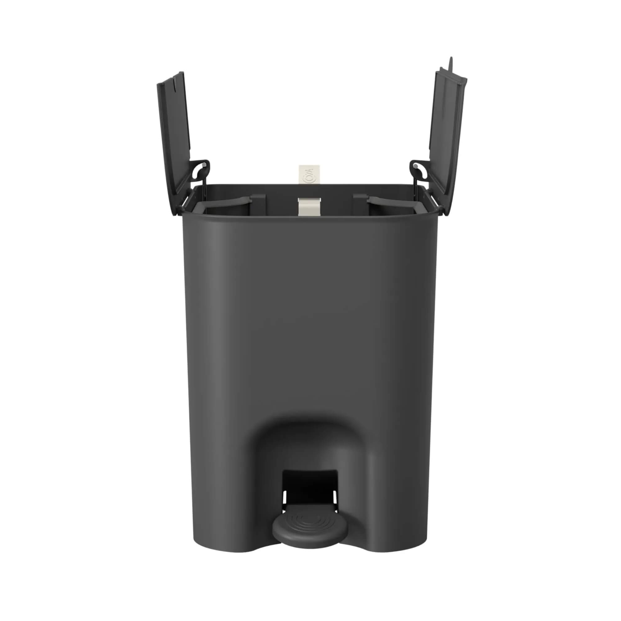 Lixeira Coza Borboleta com Pedal 12 Litros Preto com Alça Light Gray Brinox - 10661/0008