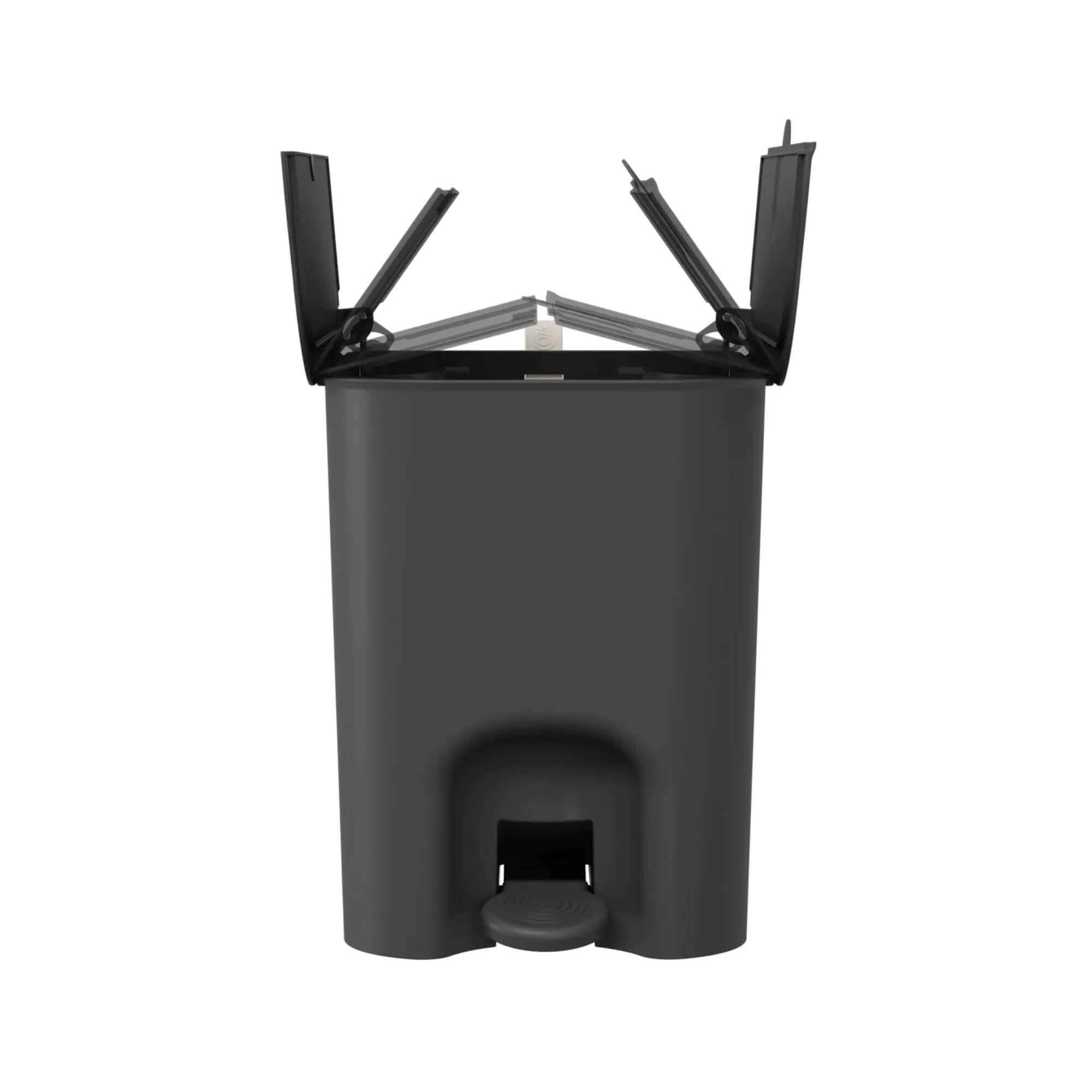Lixeira Coza Borboleta com Pedal 12 Litros Preto com Alça Light Gray Brinox - 10661/0008