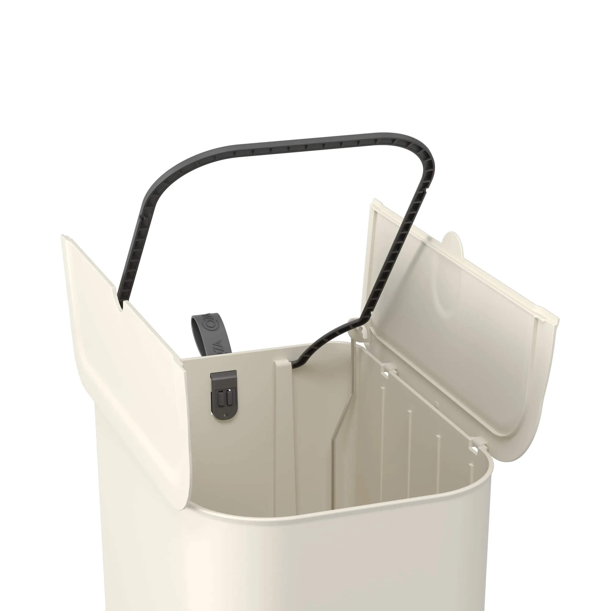 Lixeira Coza Borboleta com Pedal 12 Litros Light Gray com Alça Cinza Chumbo Brinox - 10661/0468