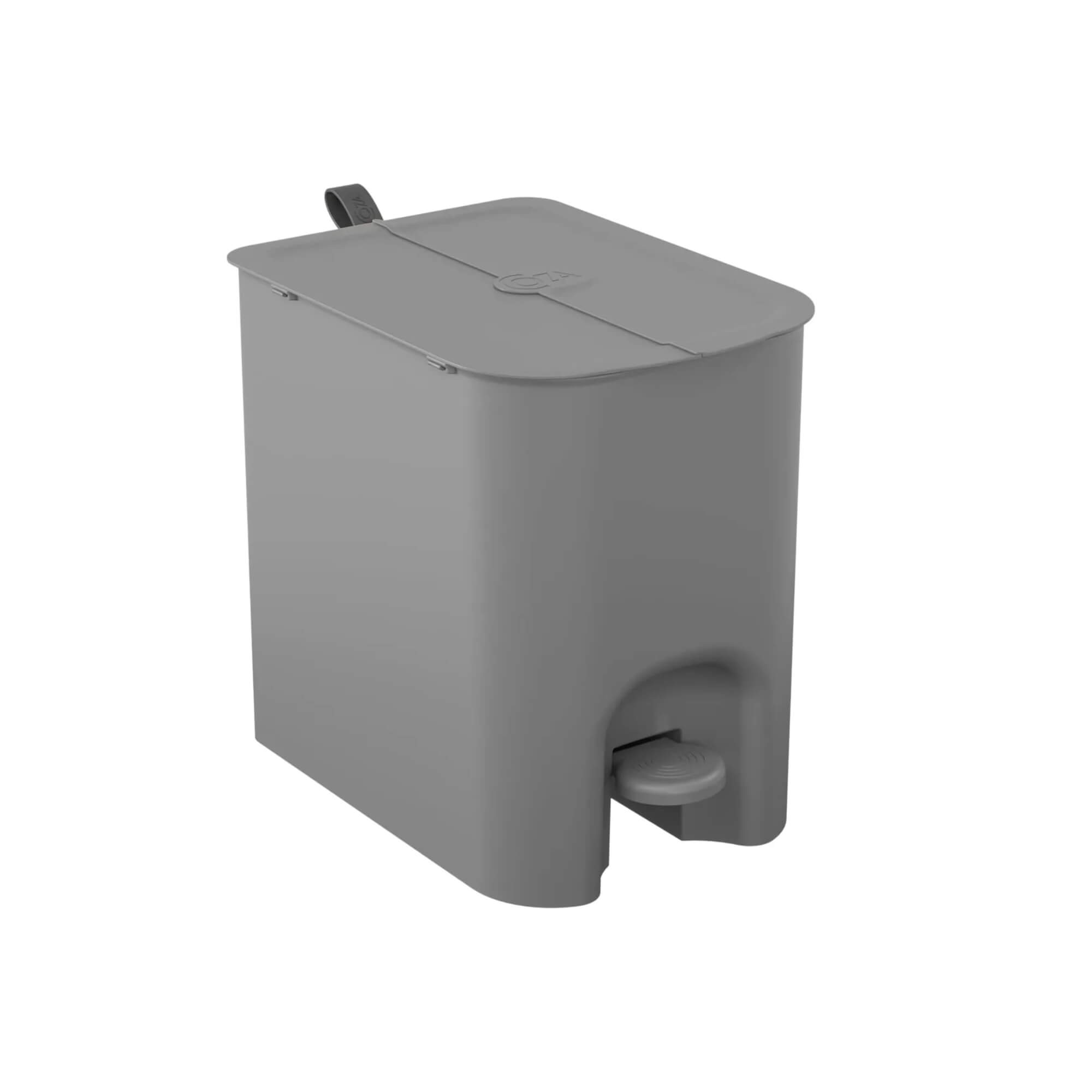 Lixeira Coza Borboleta com Pedal 12 Litros Cinza Frio com Alça Cinza Chumbo Brinox - 10661/0499