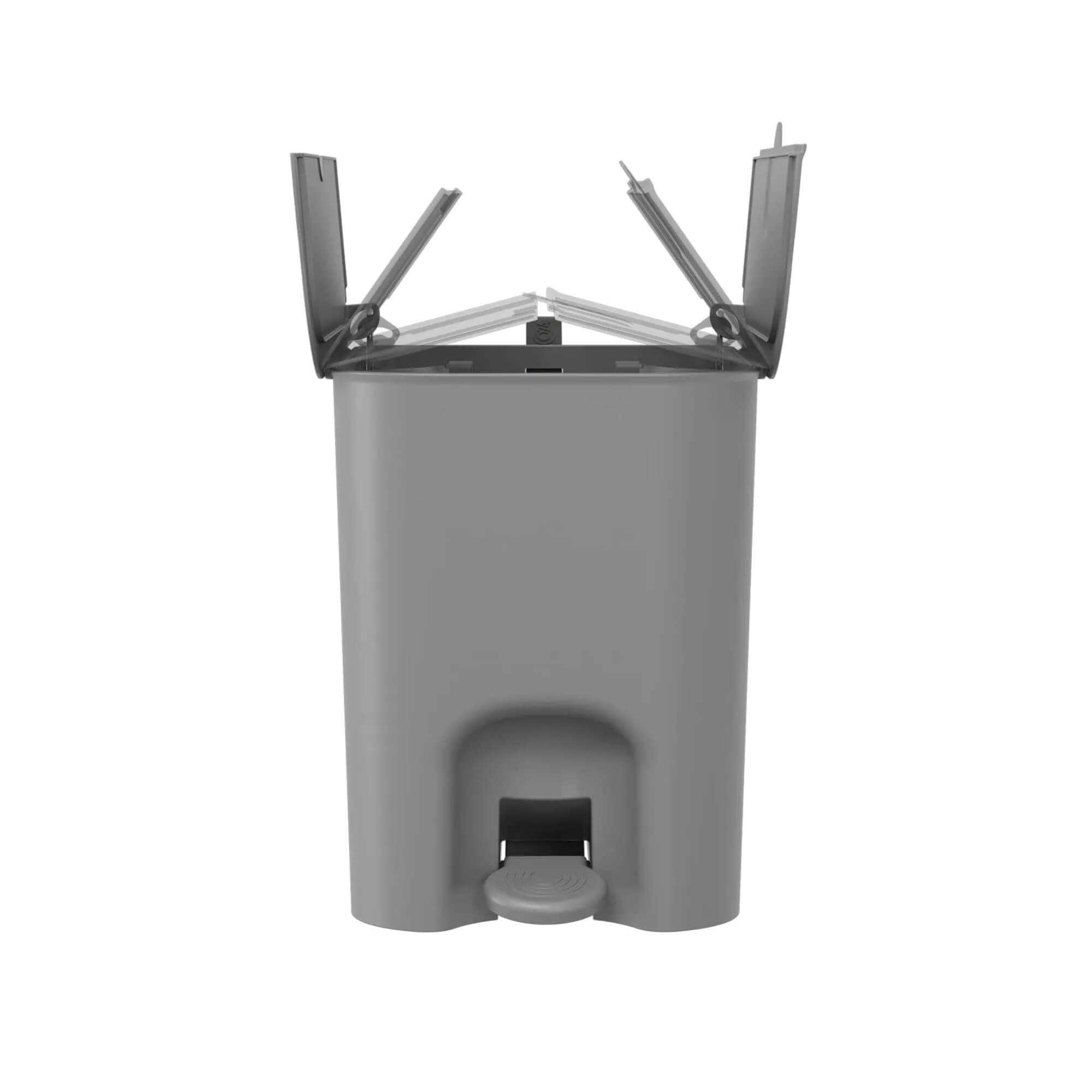 Lixeira Coza Borboleta com Pedal 12 Litros Cinza Frio com Alça Cinza Chumbo Brinox - 10661/0499