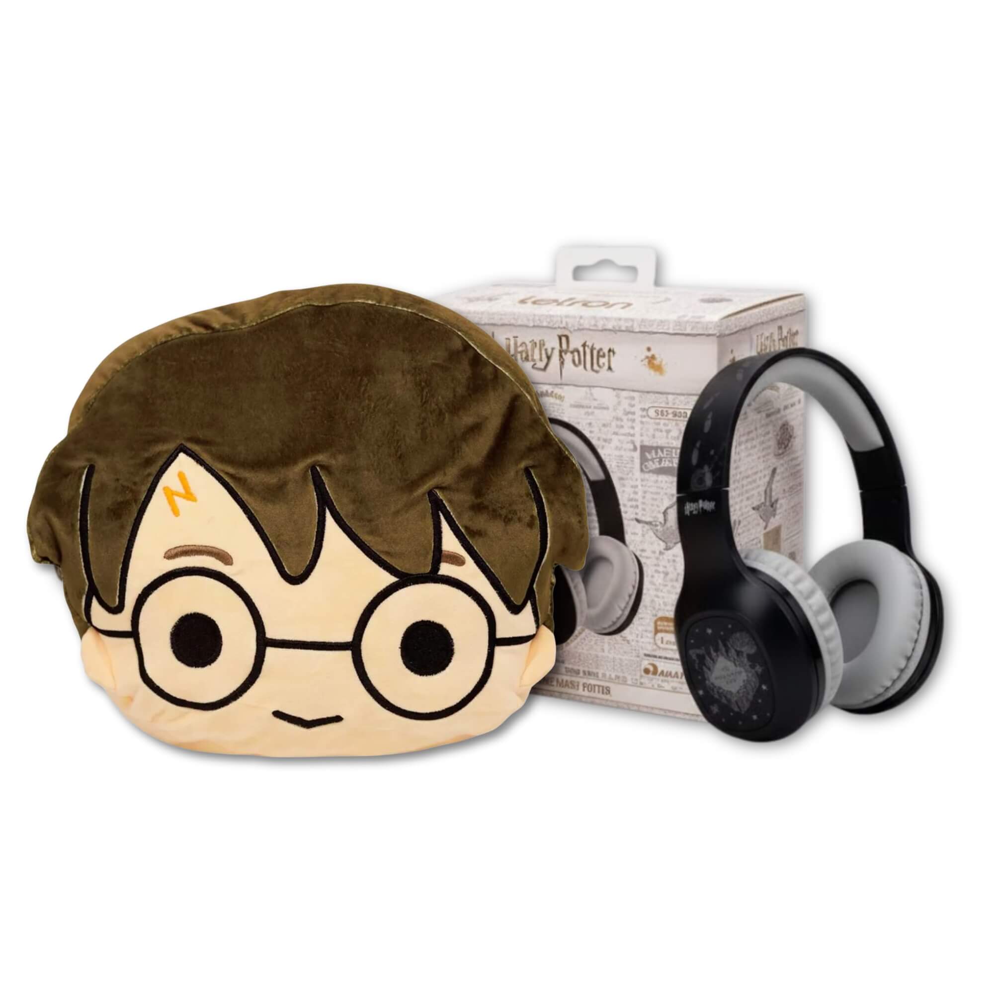 COMP Kit Harry Potter Almofada Huggy e Headphone Bluetooth Sem Fio