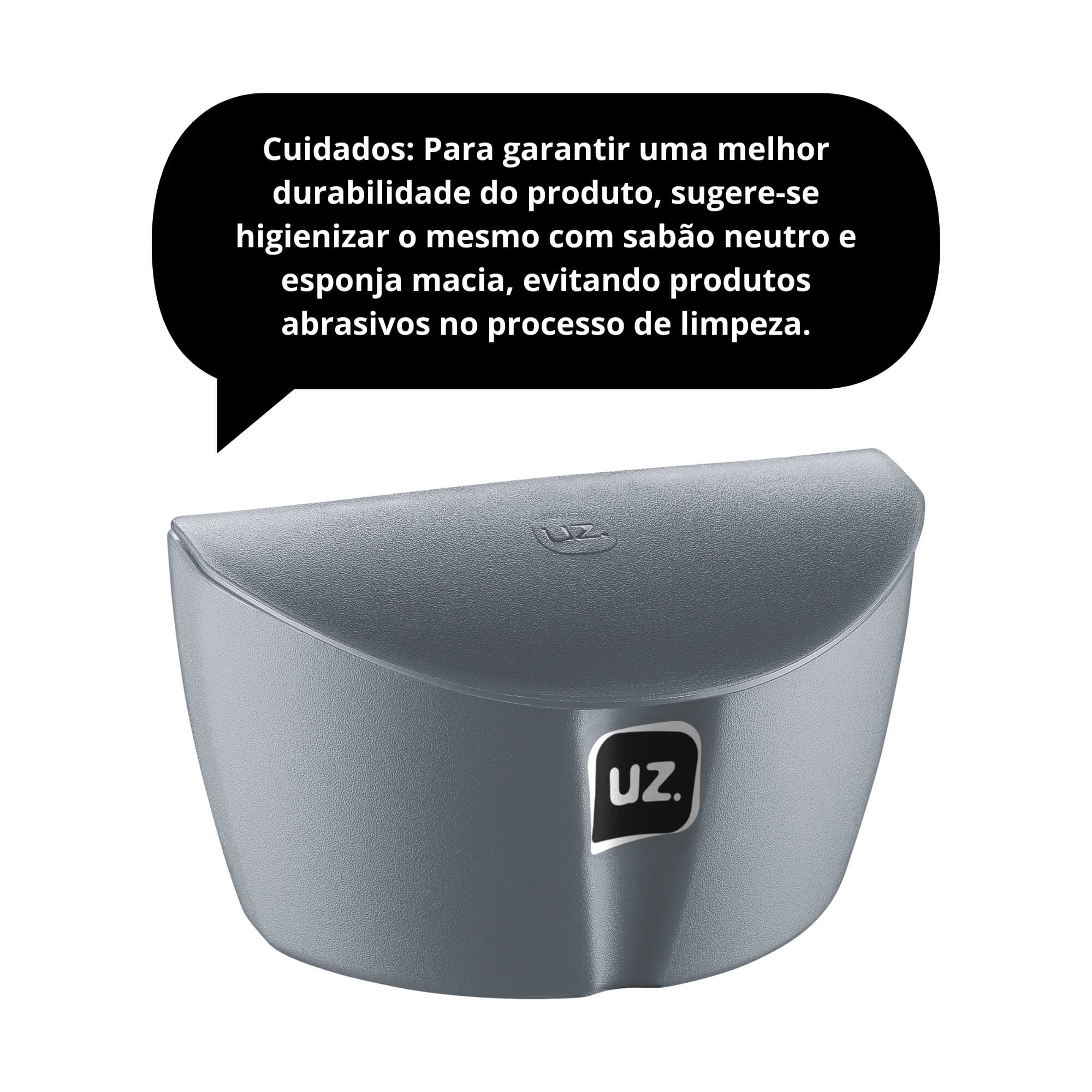 Saleiro 0,5L Cinza Titânio Sólido de Plástico Uz Utilidades - UZ145-CIN