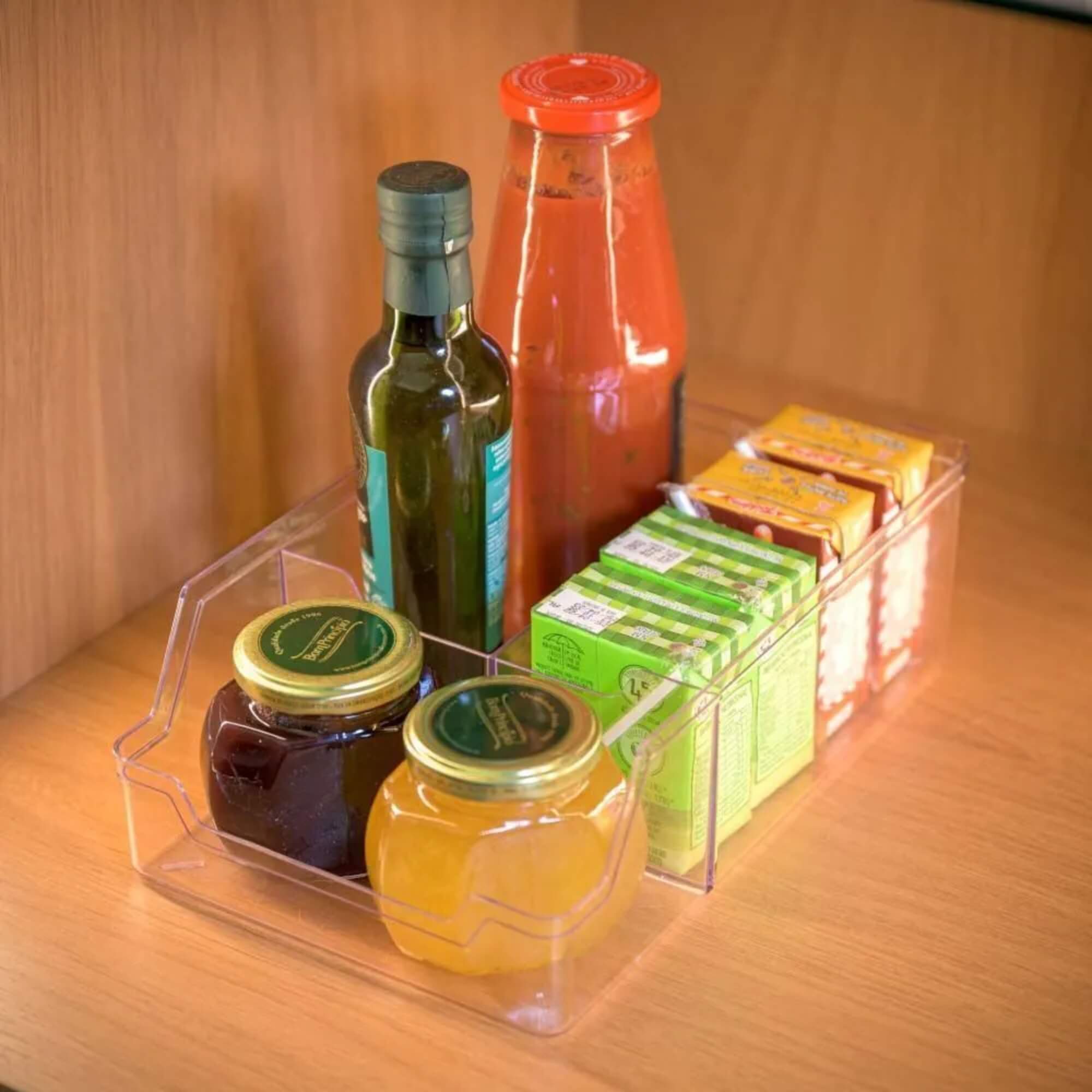 Organizador de Plástico Multiuso c/ 3 Divisórias 180x280 Transparente Uz Utilidades - UZ388-TR