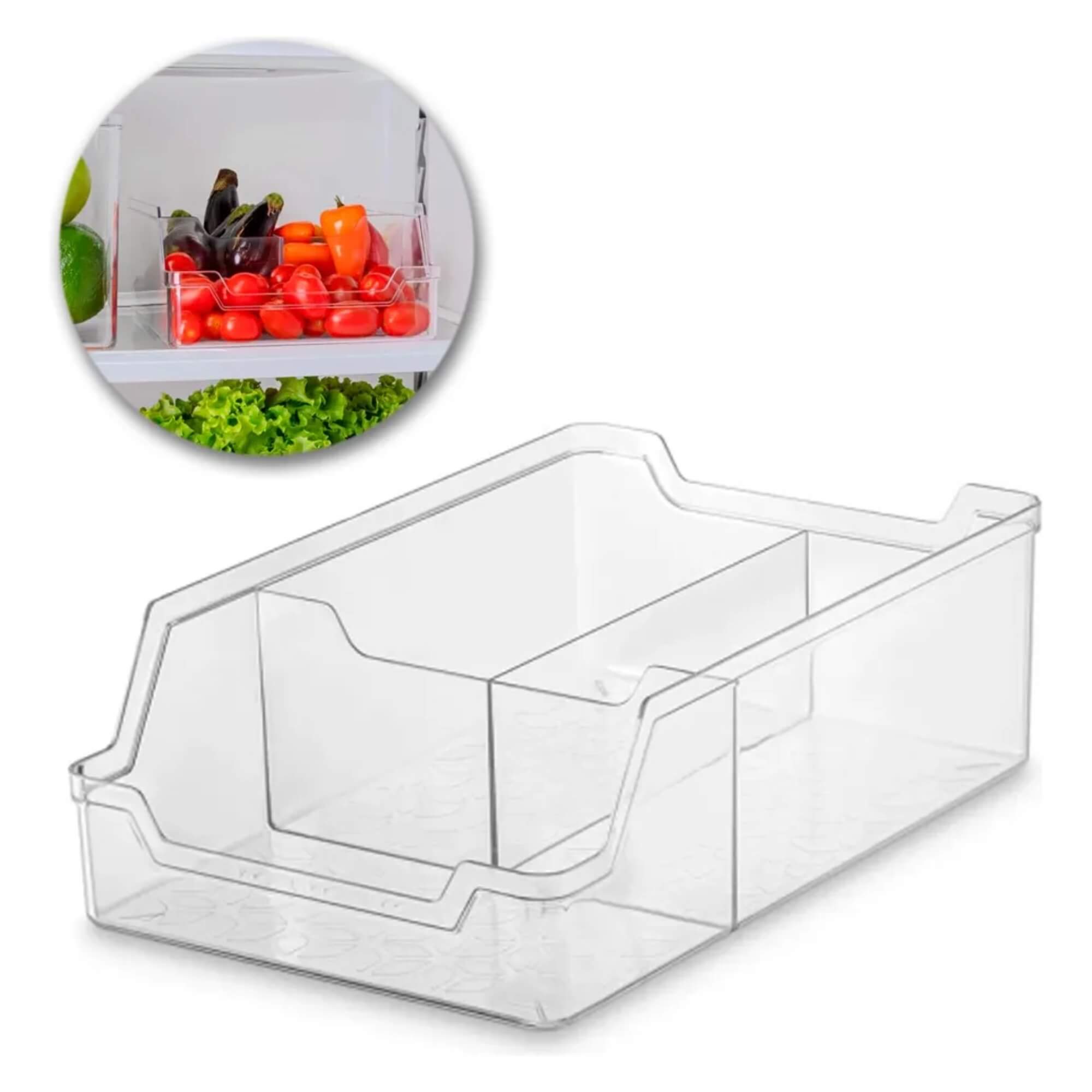 Organizador de Plástico Multiuso c/ 3 Divisórias 180x280 Transparente Uz Utilidades - UZ388-TR