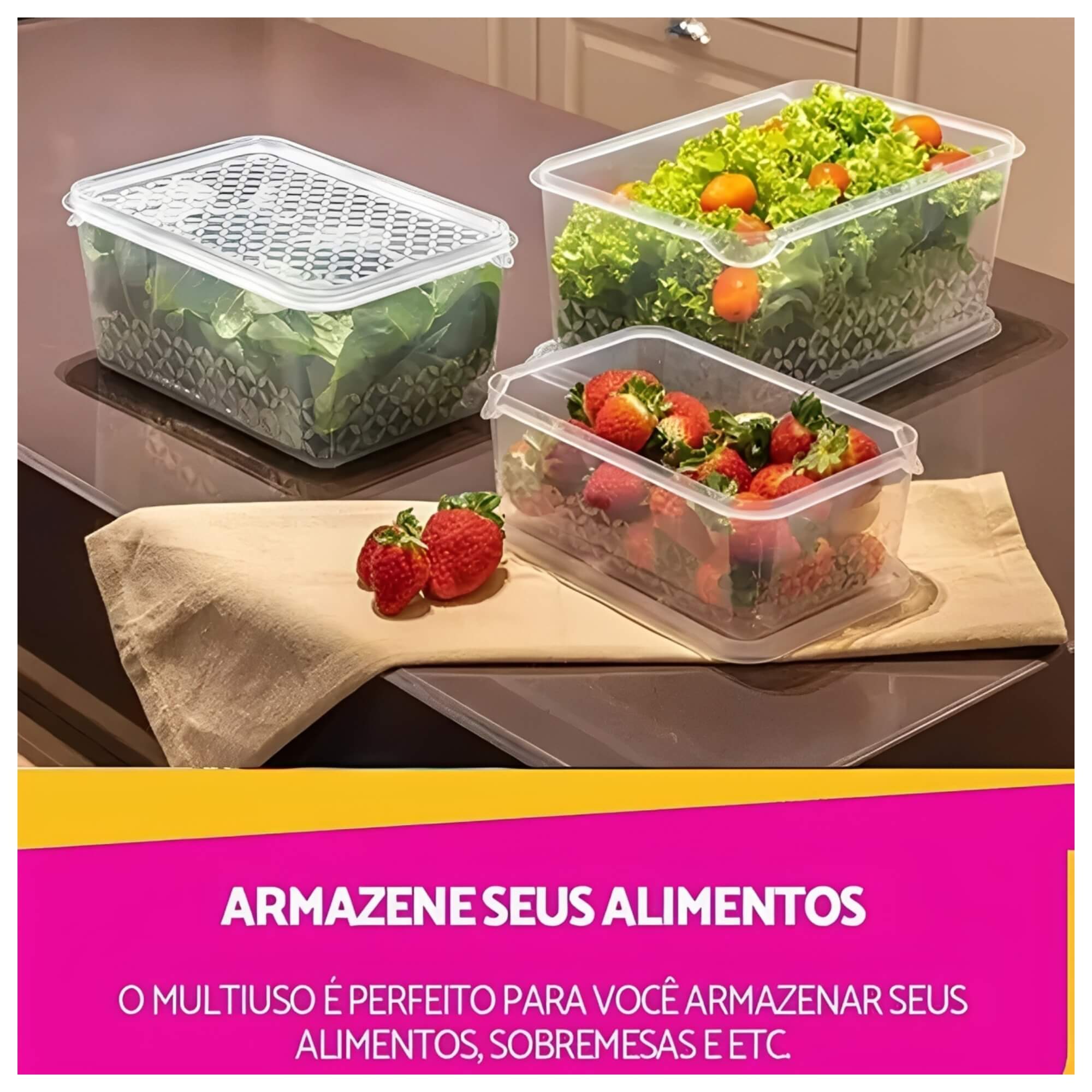 Pote Multiuso 3L Transparente de Plástico UZ Utilidades - UZ398-TR