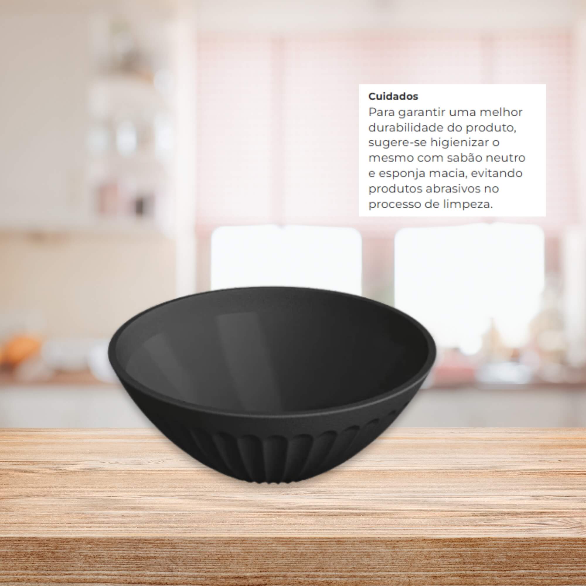 Cumbuca de Plástico 400ml Preto UZ Utilidades - UZ453-PR