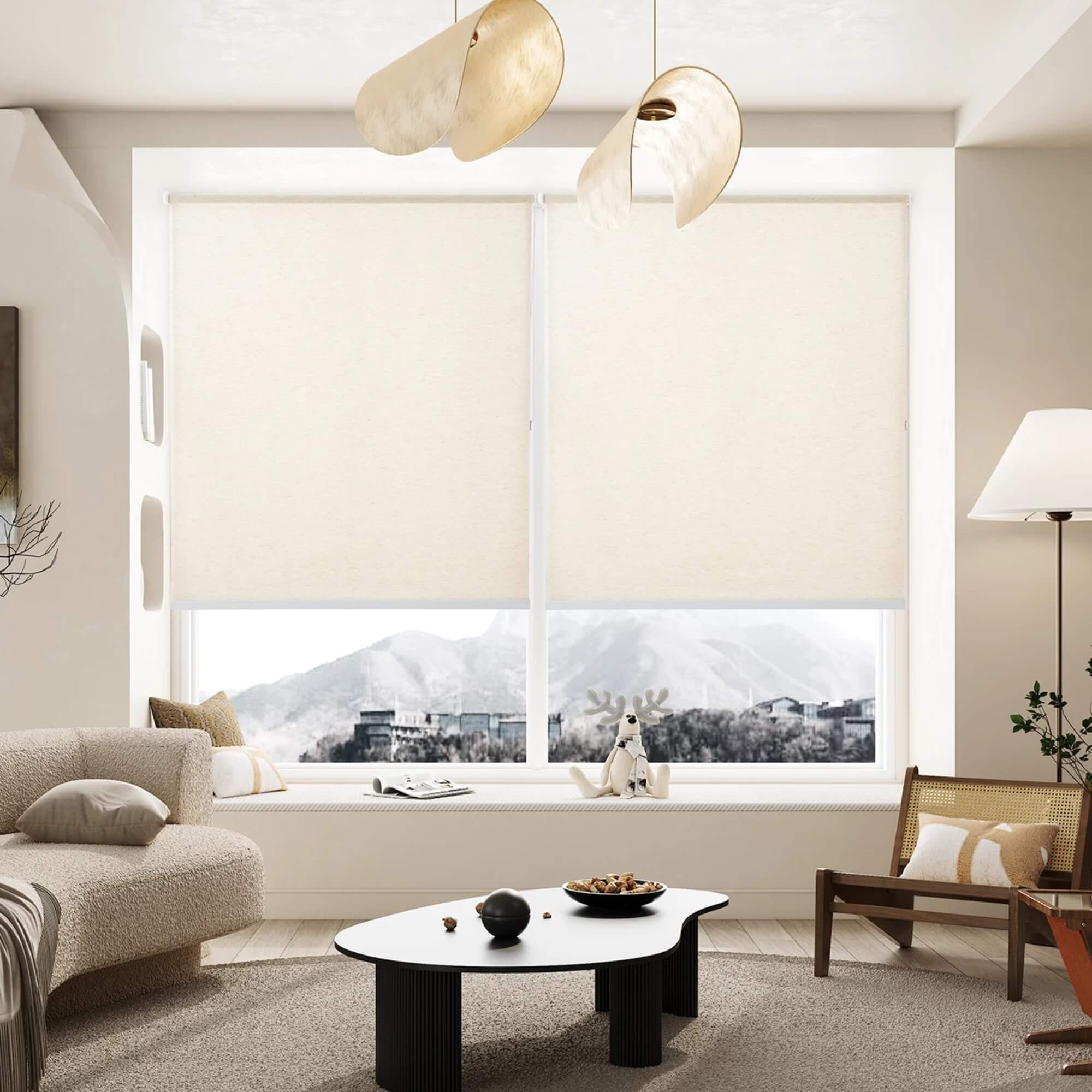Persiana Bloom Corta Luz Linho Bege 160x160cm Conthey Evolux - N2306141