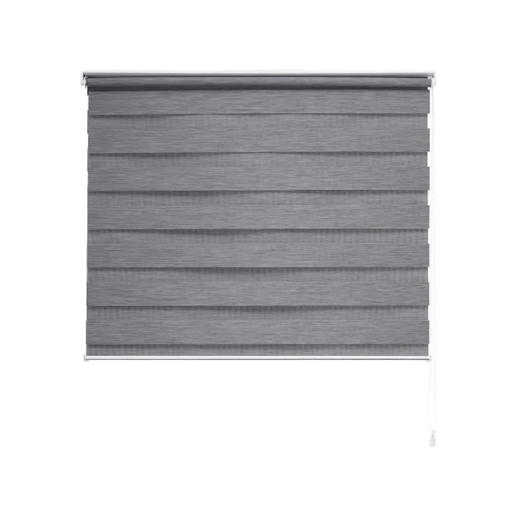 Persiana Rolo Zebra Dupla 160x160cm Grafite Linho Conthey Evolux - N2004463G