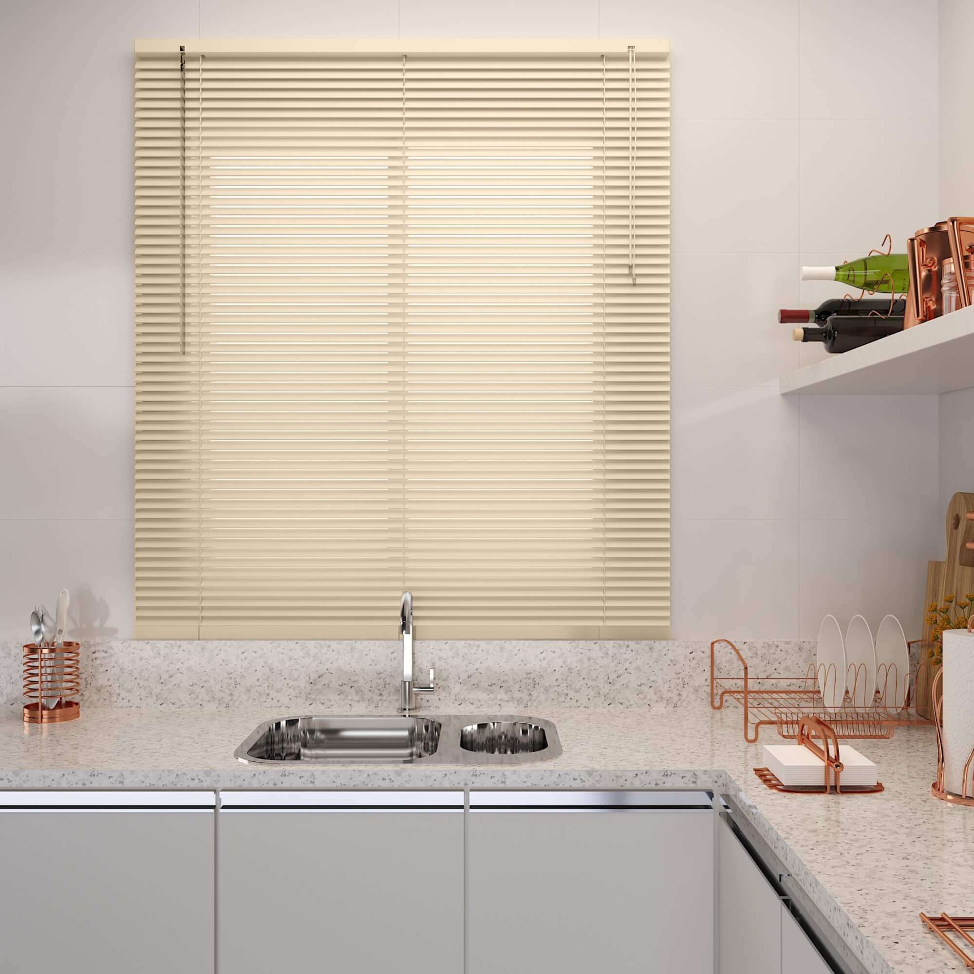 Persiana Horizontal Off PVC 25m 120x130cm Bege Conthey Evolux - D148033B