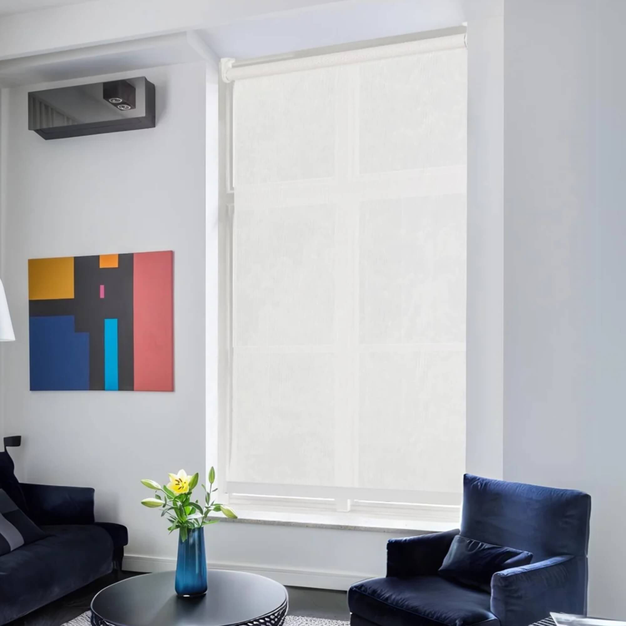 Persiana Rolô Solar Screen 160x260cm cor Branca Conthey Evolux - N2305970A