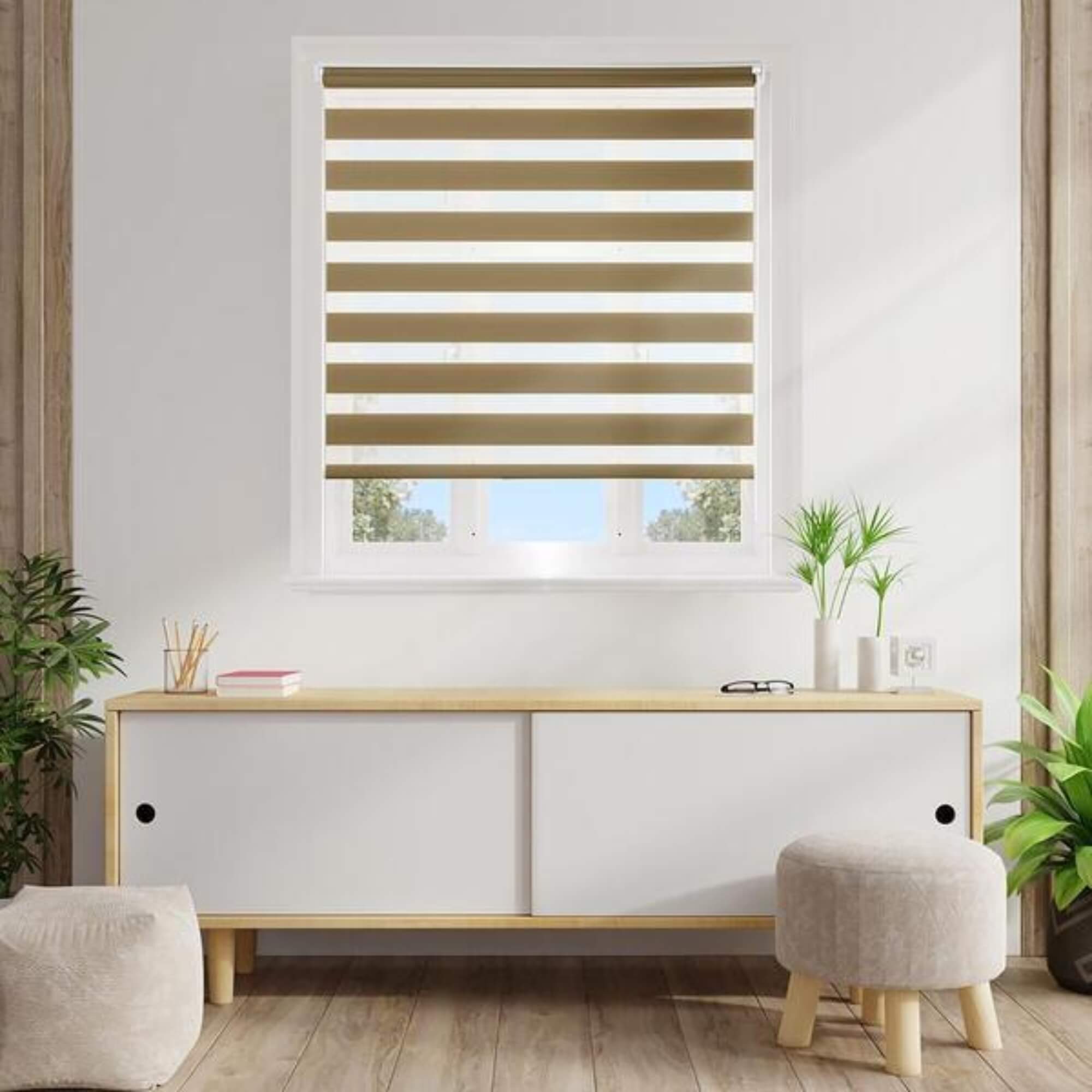 Persiana Zebra Rolo Duplo 160X160 Caramelo Conthey Evolux - N2004463D